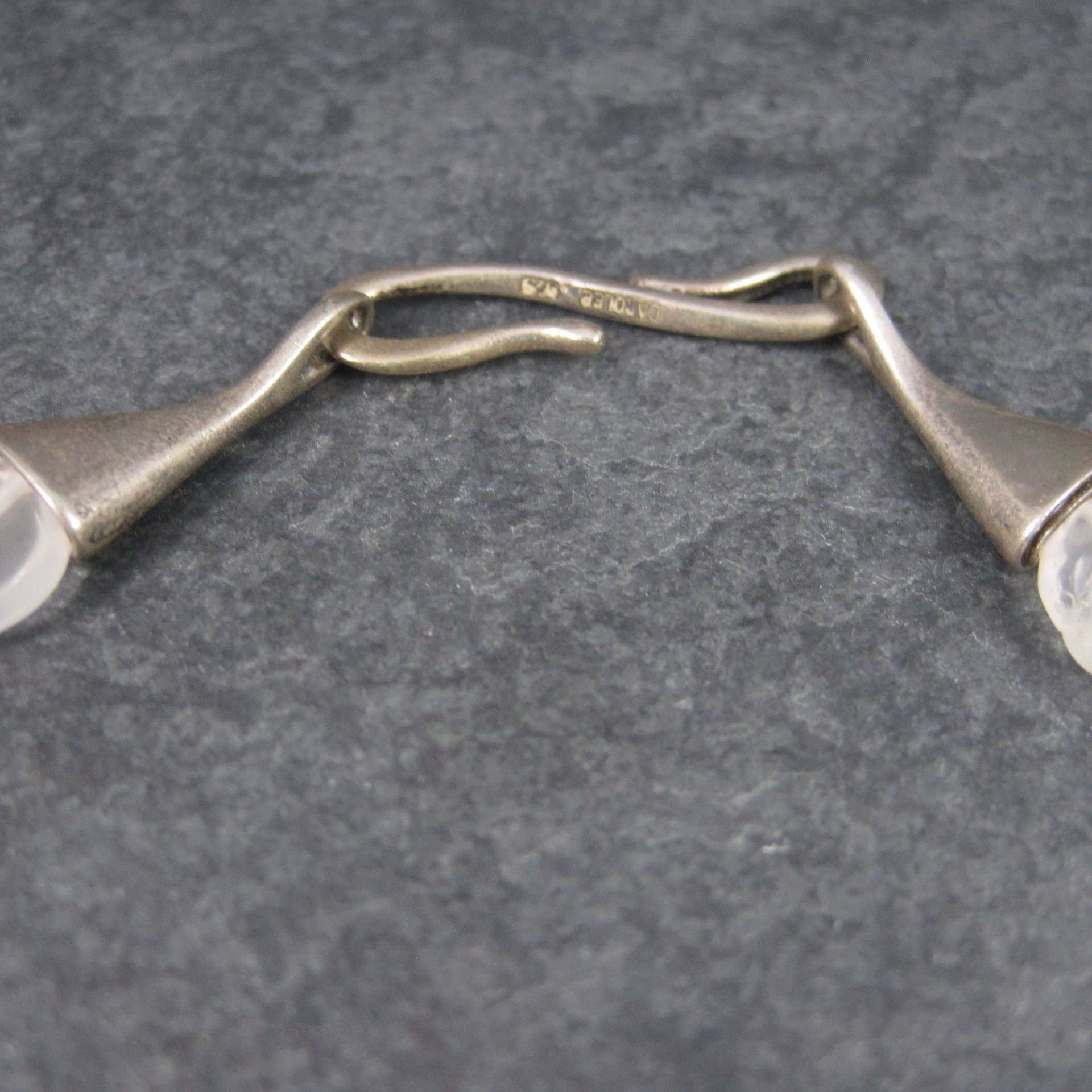 Vintage Sterling Rose Quartz Choker Necklace Carolee 15 Inches