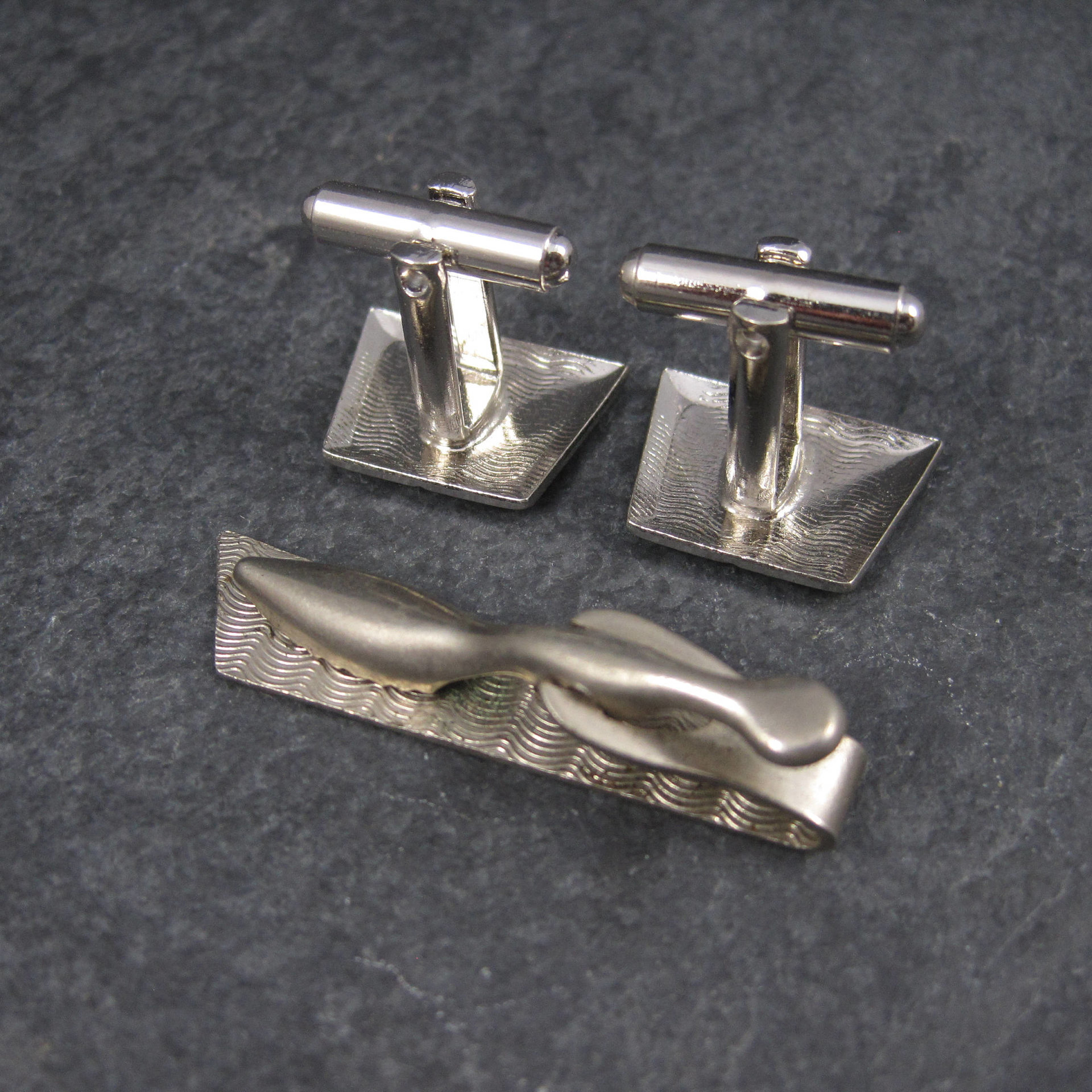Vintage Cufflinks Tie Clip Set Styled by Fifth Avenue