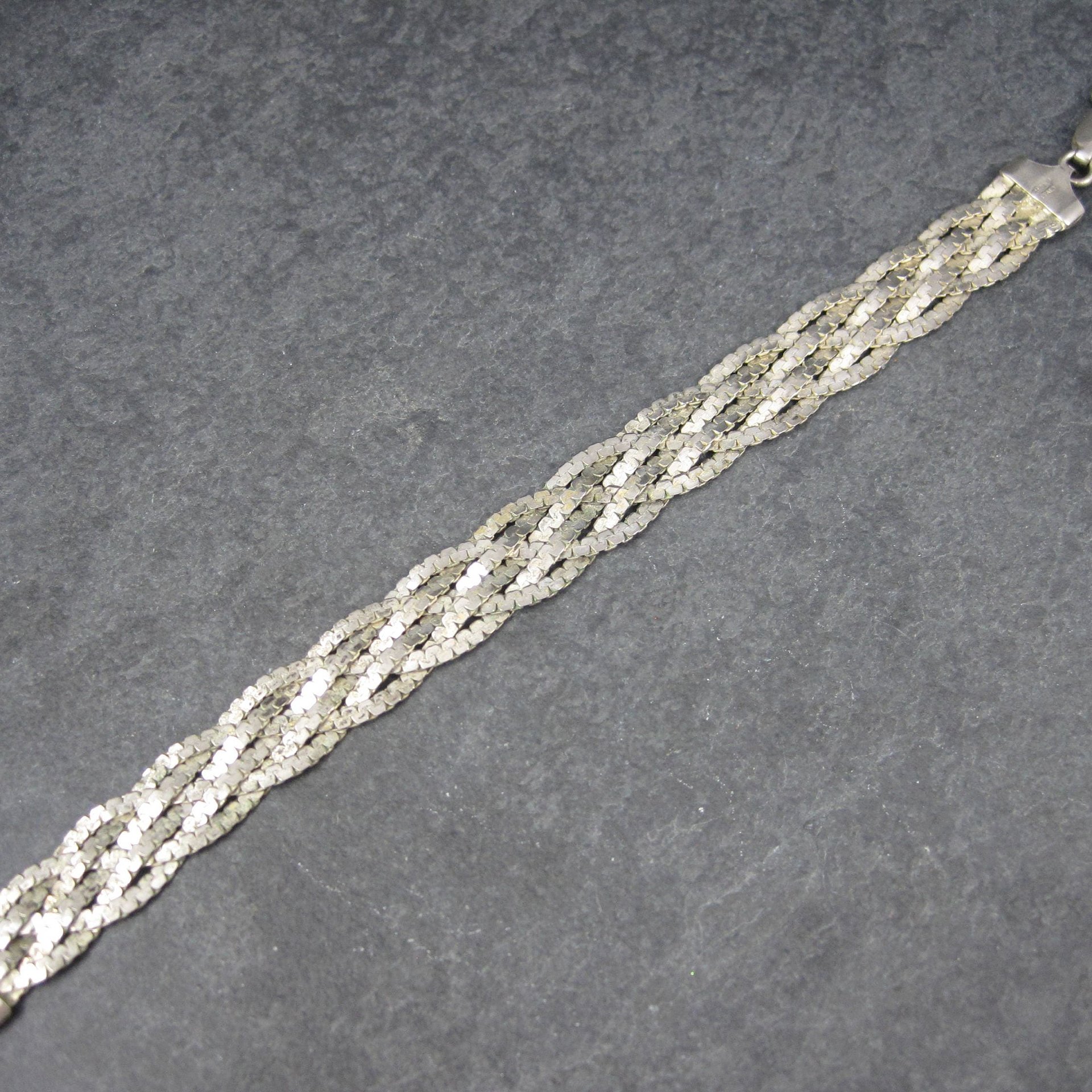 Vintage Italian Sterling Braided Bracelet 7.5 Inches