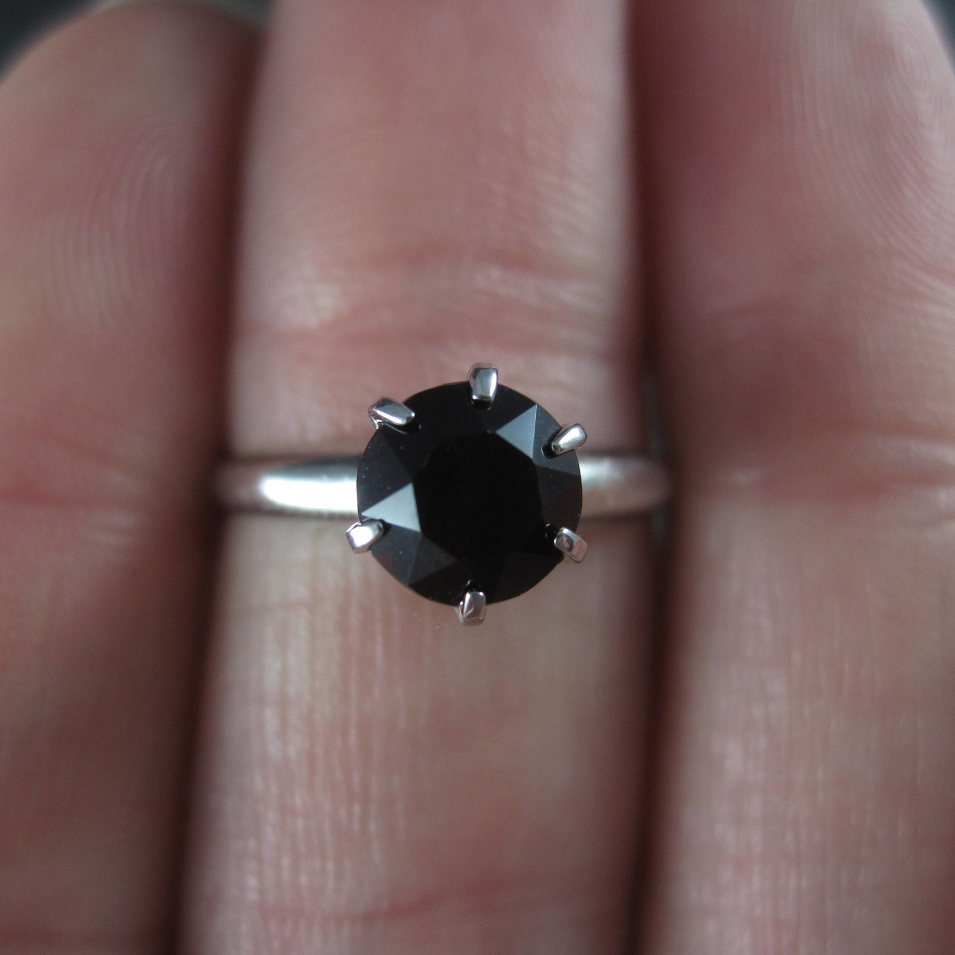 Vintage Sterling Garnet Solitaire Ring Size 5