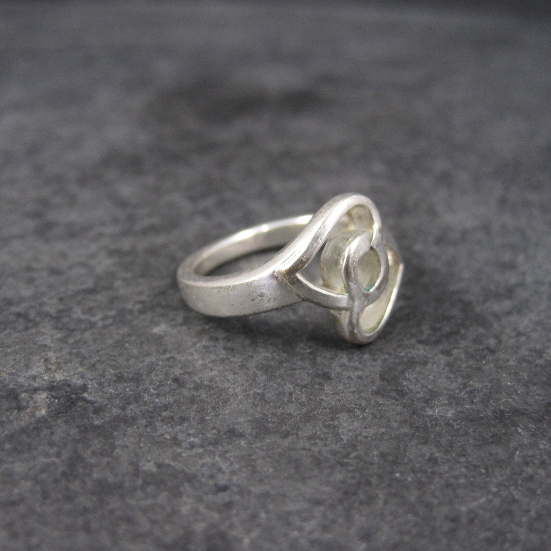 Vintage Sterling Intertwined Heart Ring Size 6.5