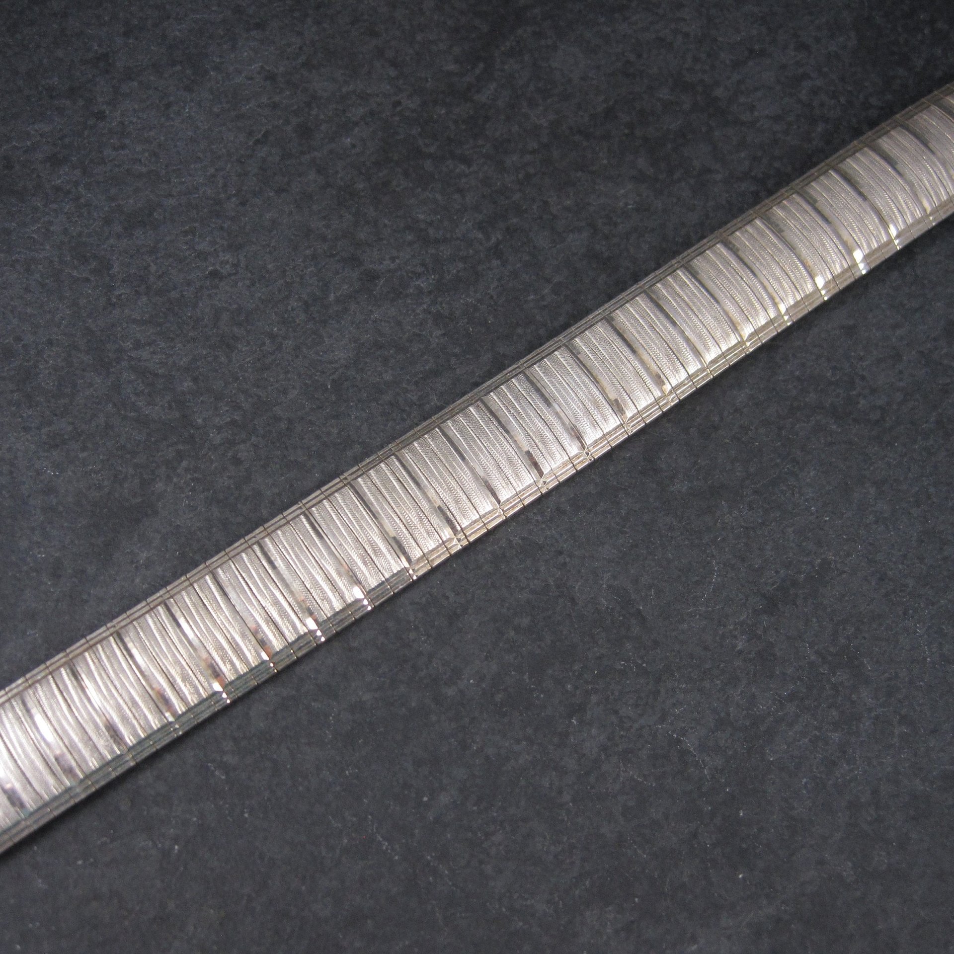 Wide Vintage Sterling 18mm Snake Bracelet 7.5 Inches