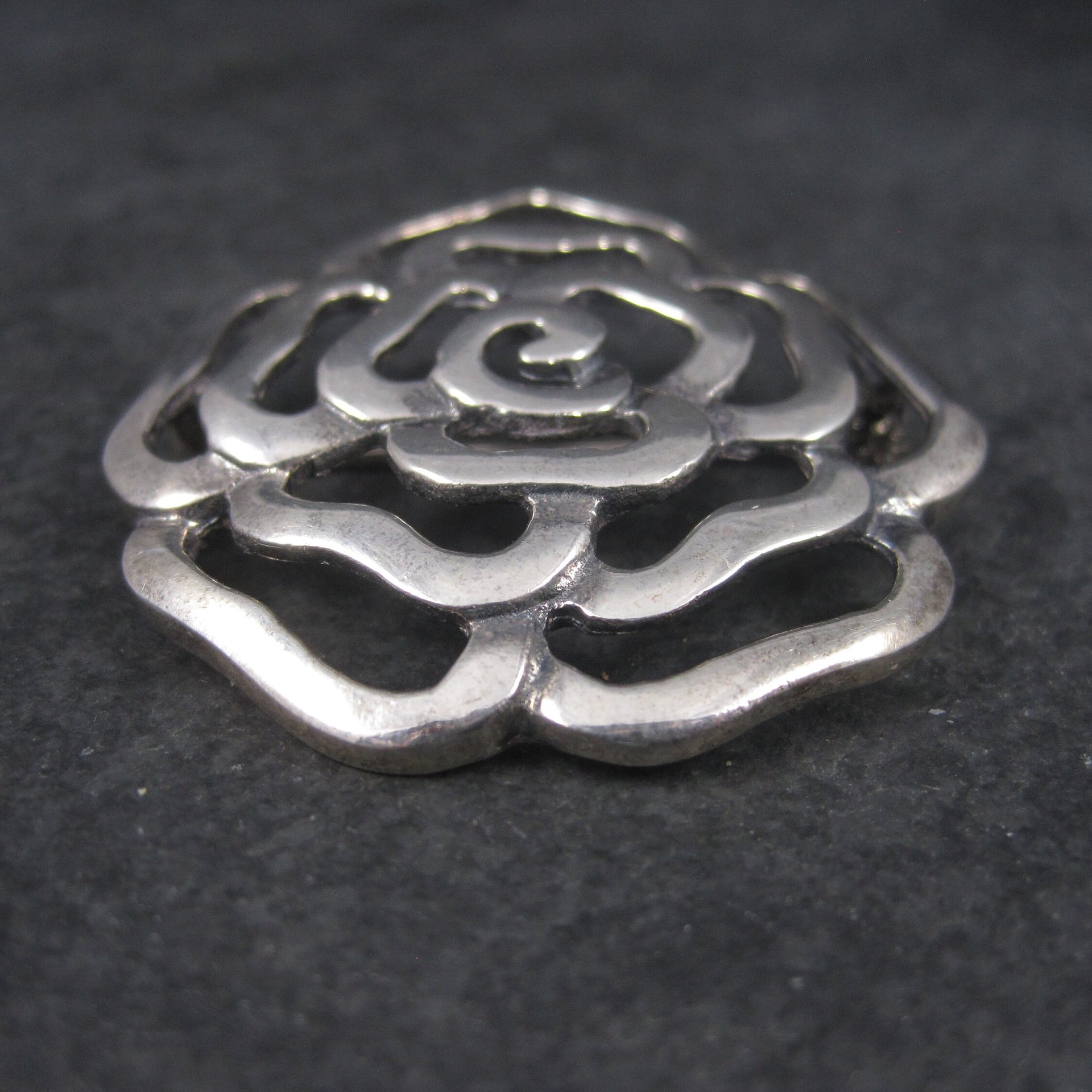 Estate Sterling Flower Brooch
