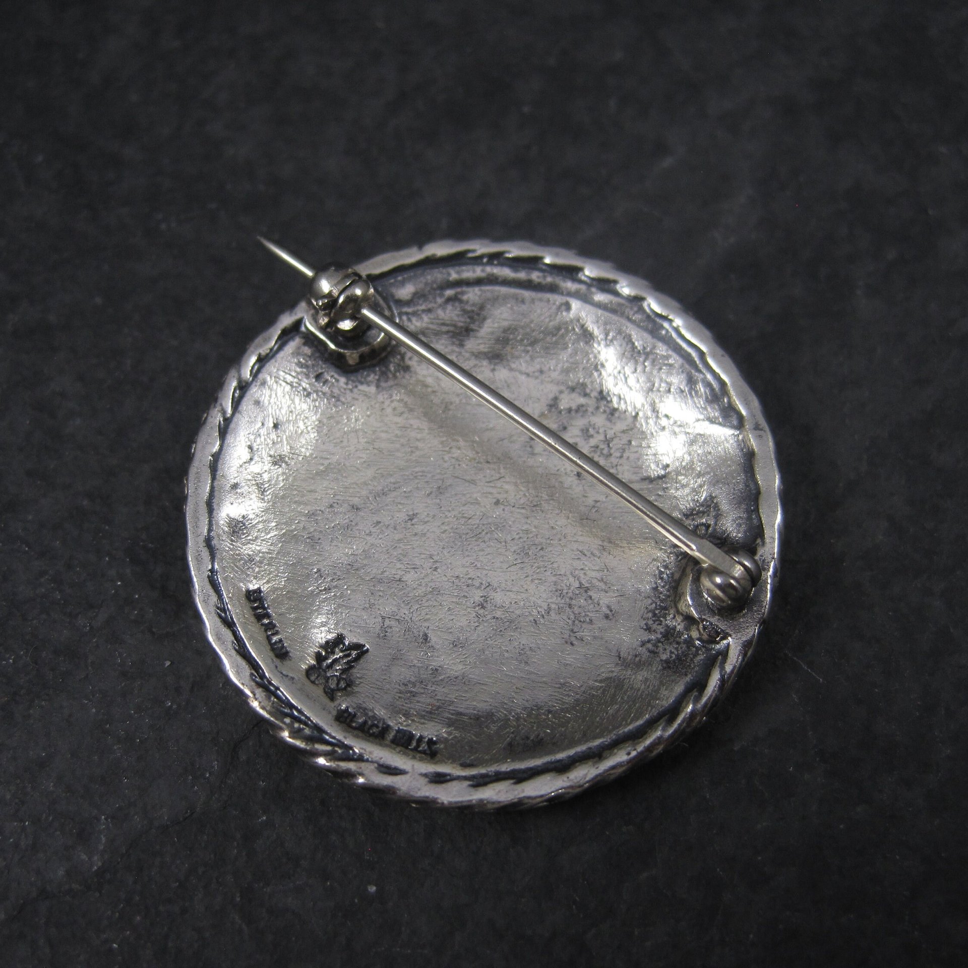 Vintage Black Hills Sterling Silver Brooch | Round Leaf Design Pin by Langers | South Dakota Jewelry Gift NOS