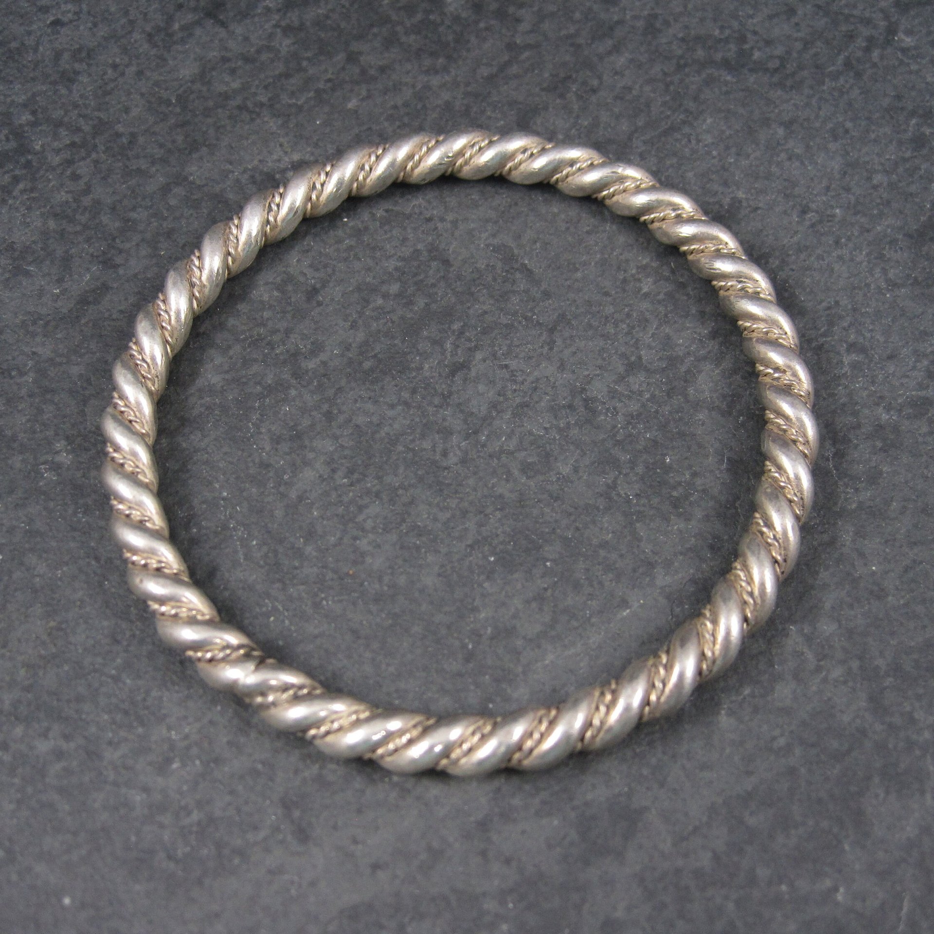 Vintage Southwestern Sterling Rope Bracelet 7.75 Inches