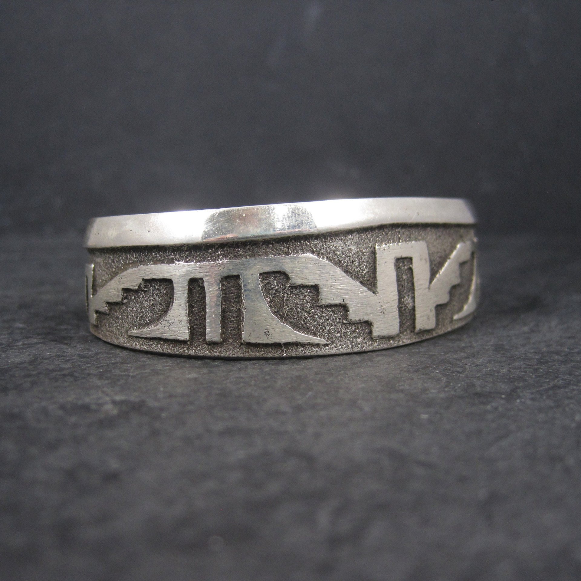 Navajo Sterling Tufa Cuff Bracelet 6.25 Inches Anthony Bowman