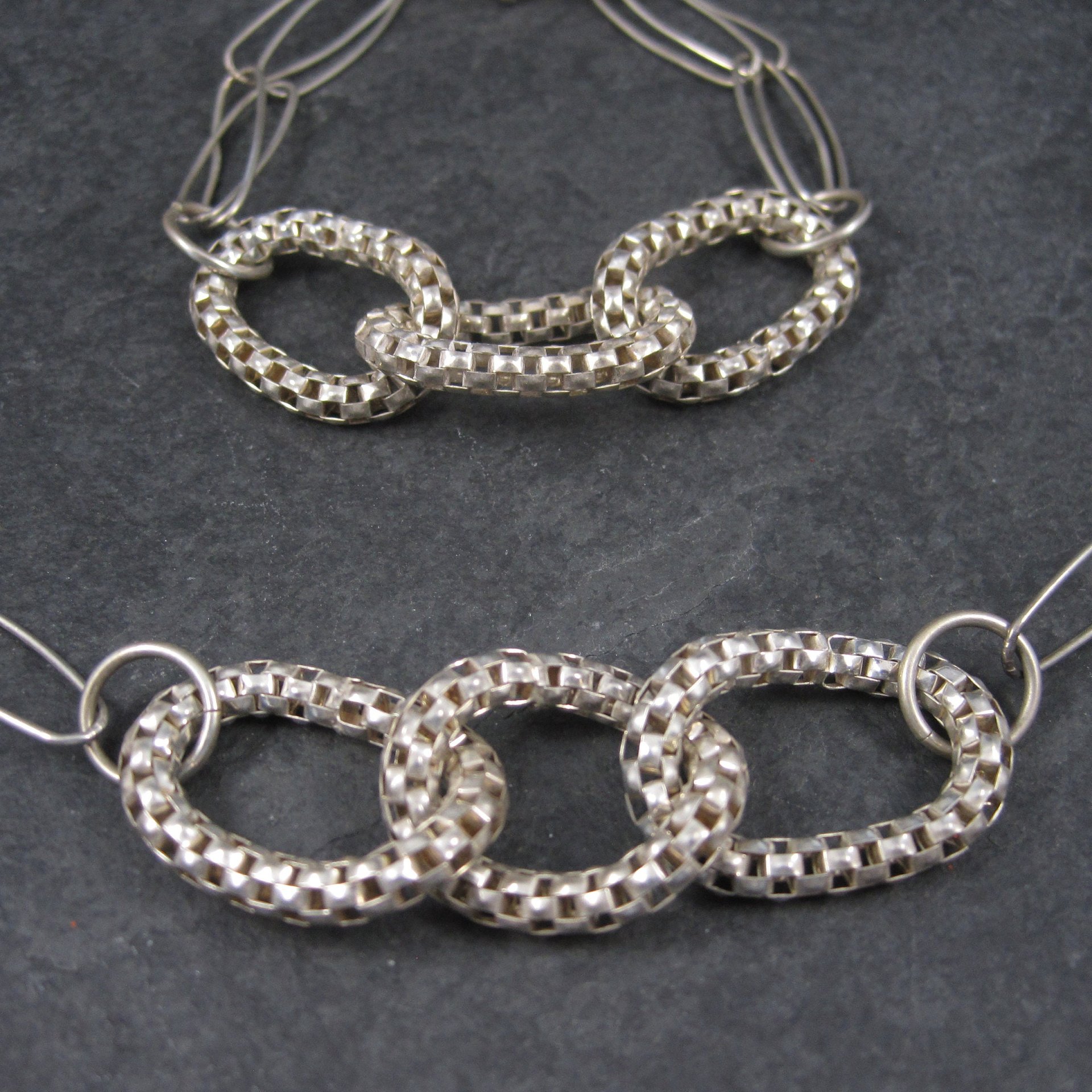 Vintage Modern Sterling Necklace Bracelet Jewelry Set