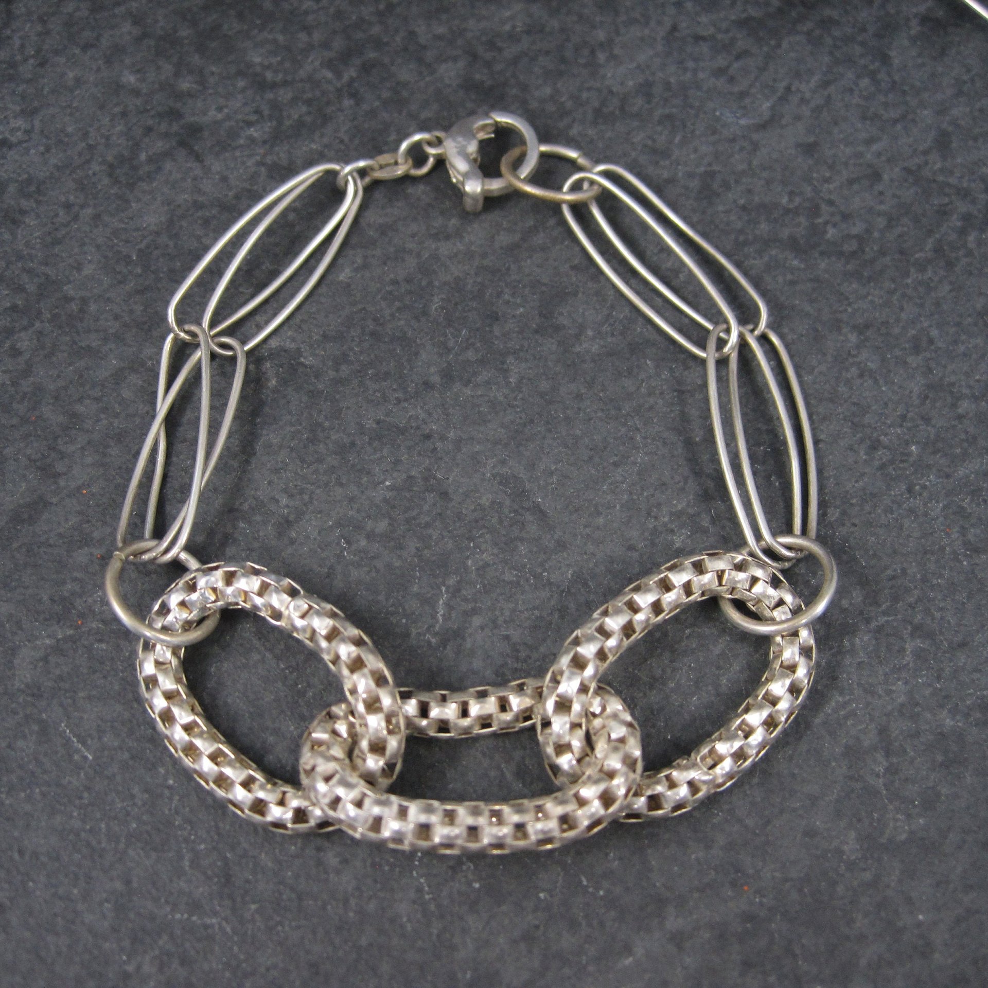 Vintage Modern Sterling Necklace Bracelet Jewelry Set