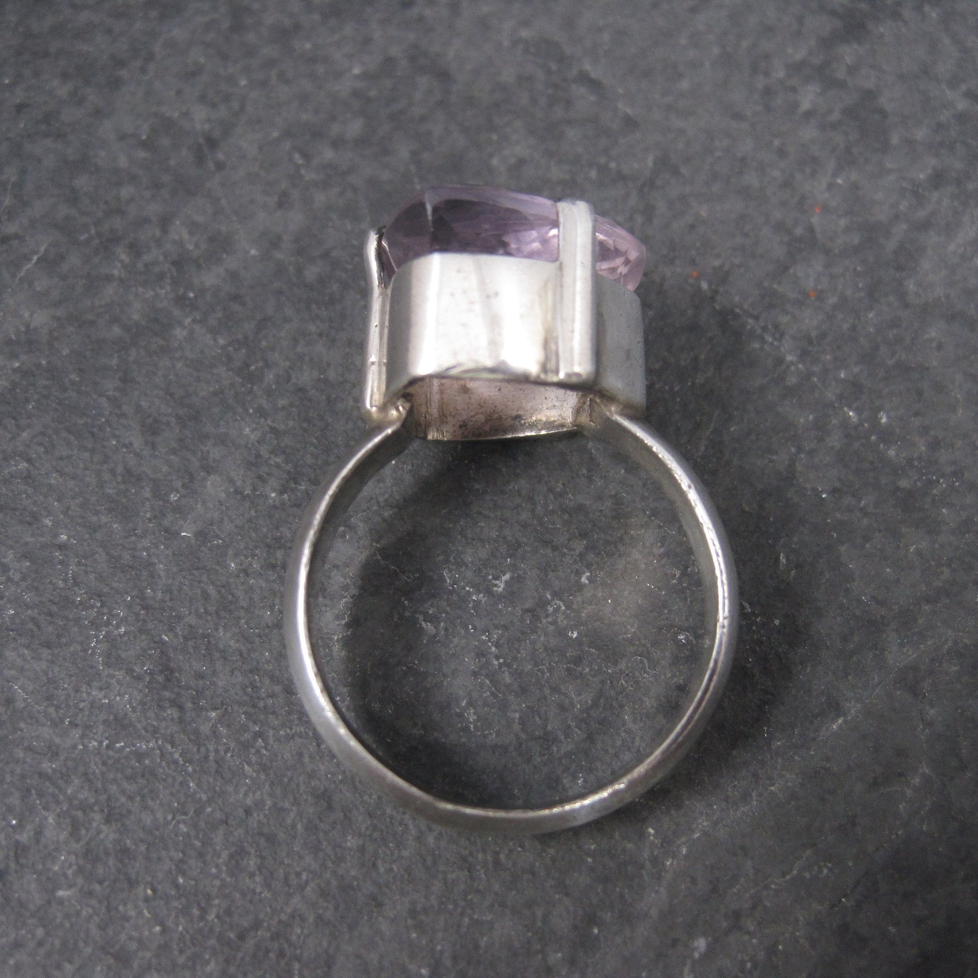Huge Pink Amethyst Ring Sterling Size 10.5