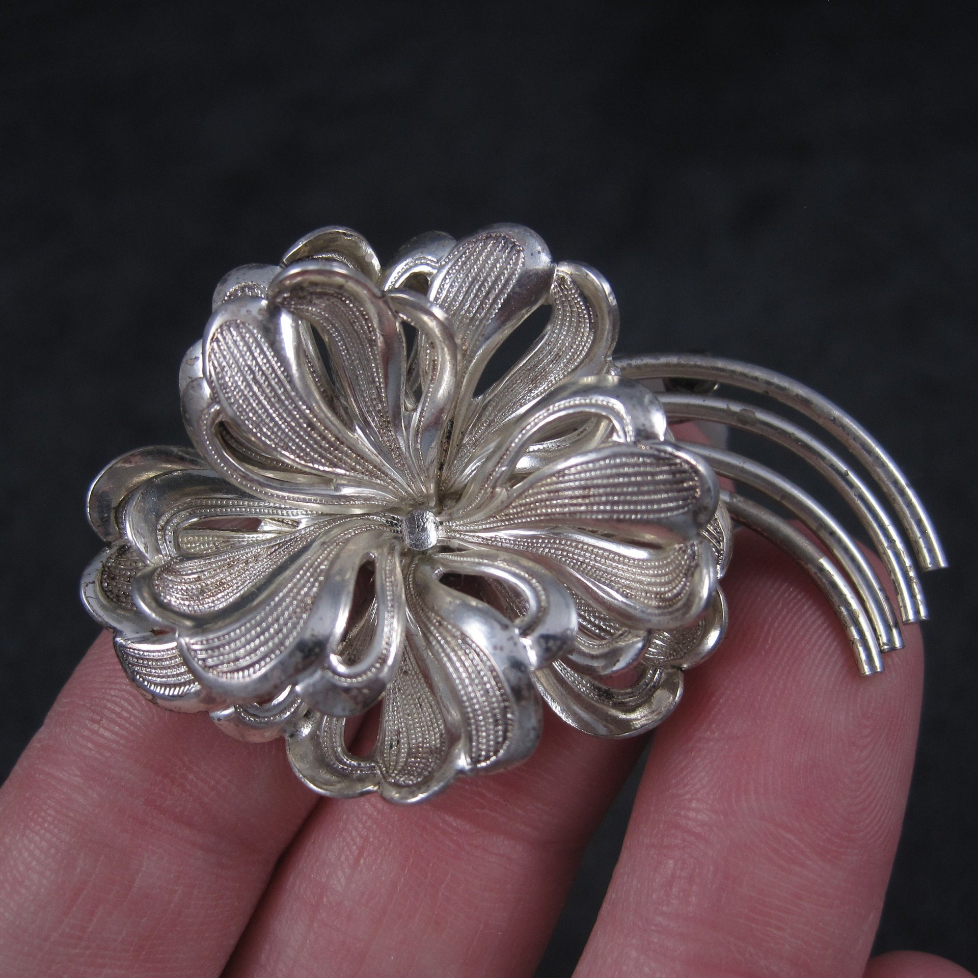 Vintage Sterling Forstner Flower Brooch