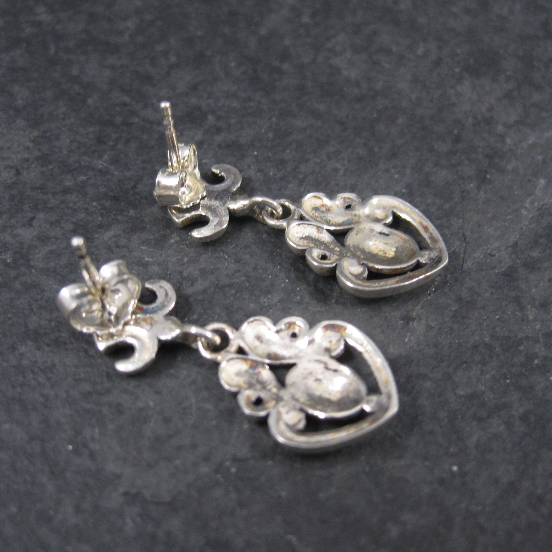 Vintage Sterling Silver Victorian Style Earrings | Antique-Inspired Dangle Earrings | Romantic Old World Jewelry