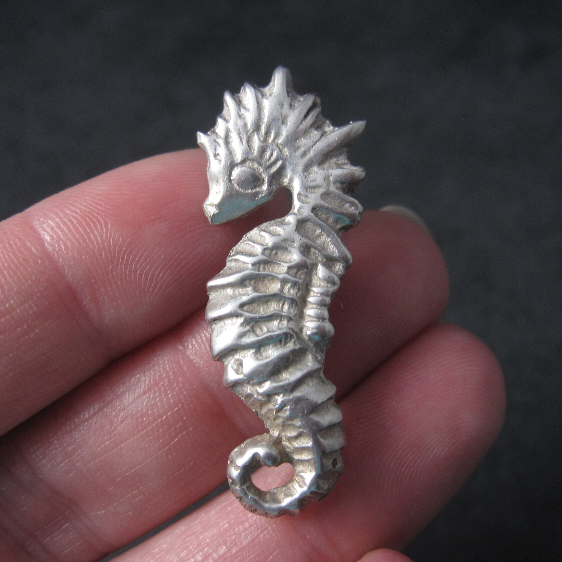 Vintage Sterling Seahorse Brooch Sea Horse Pin
