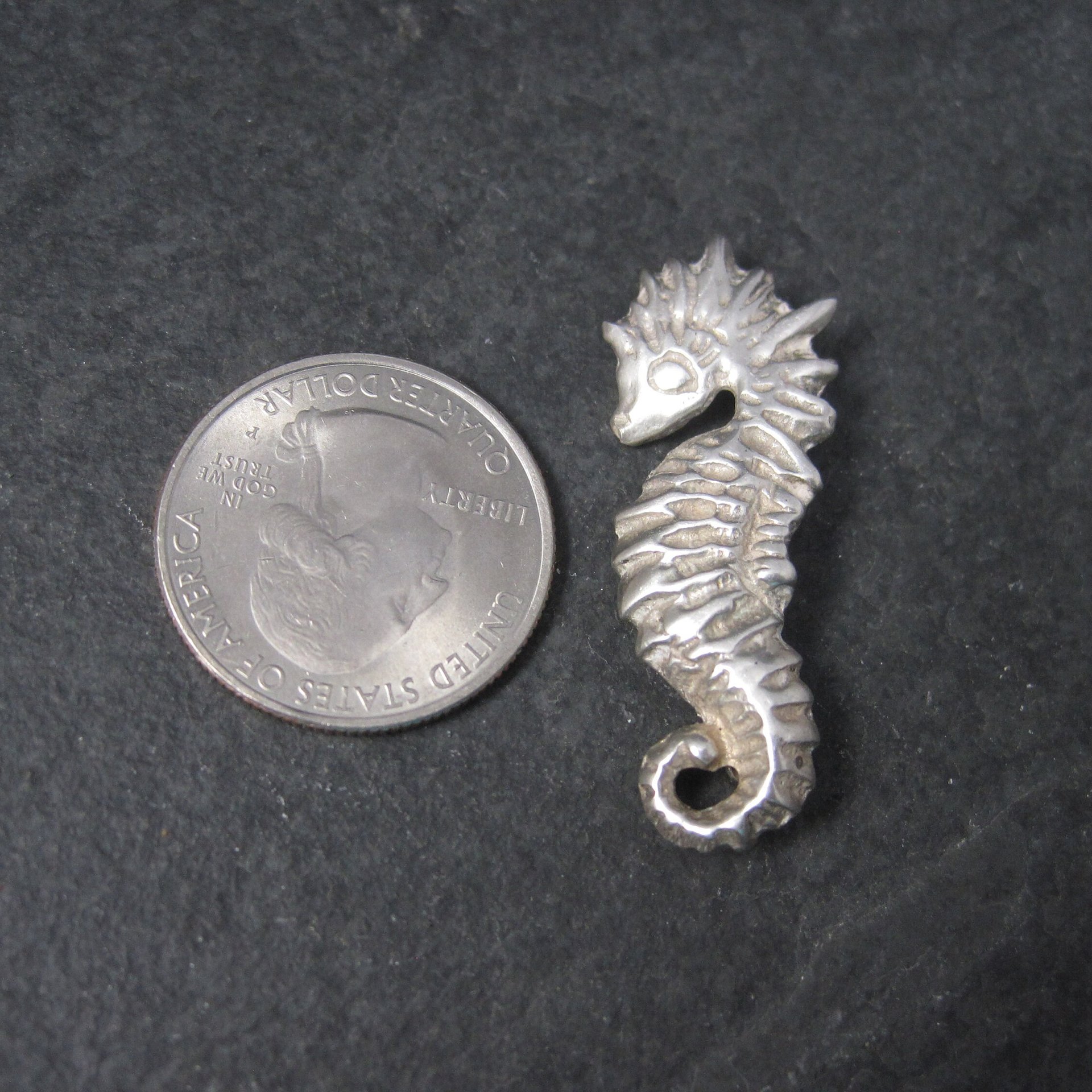 Vintage Sterling Seahorse Brooch Sea Horse Pin