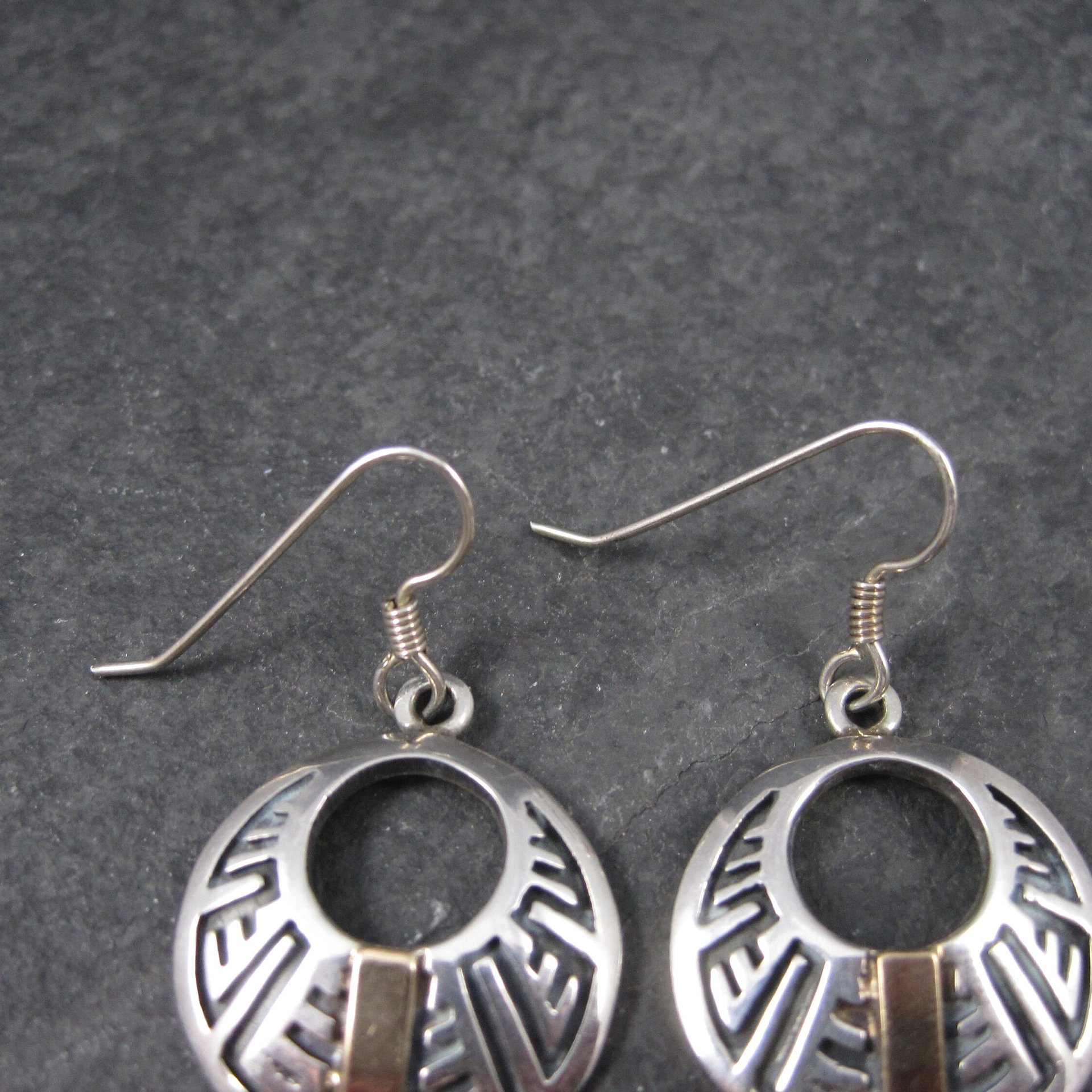Vintage Southwestern Sterling 14K Earrings