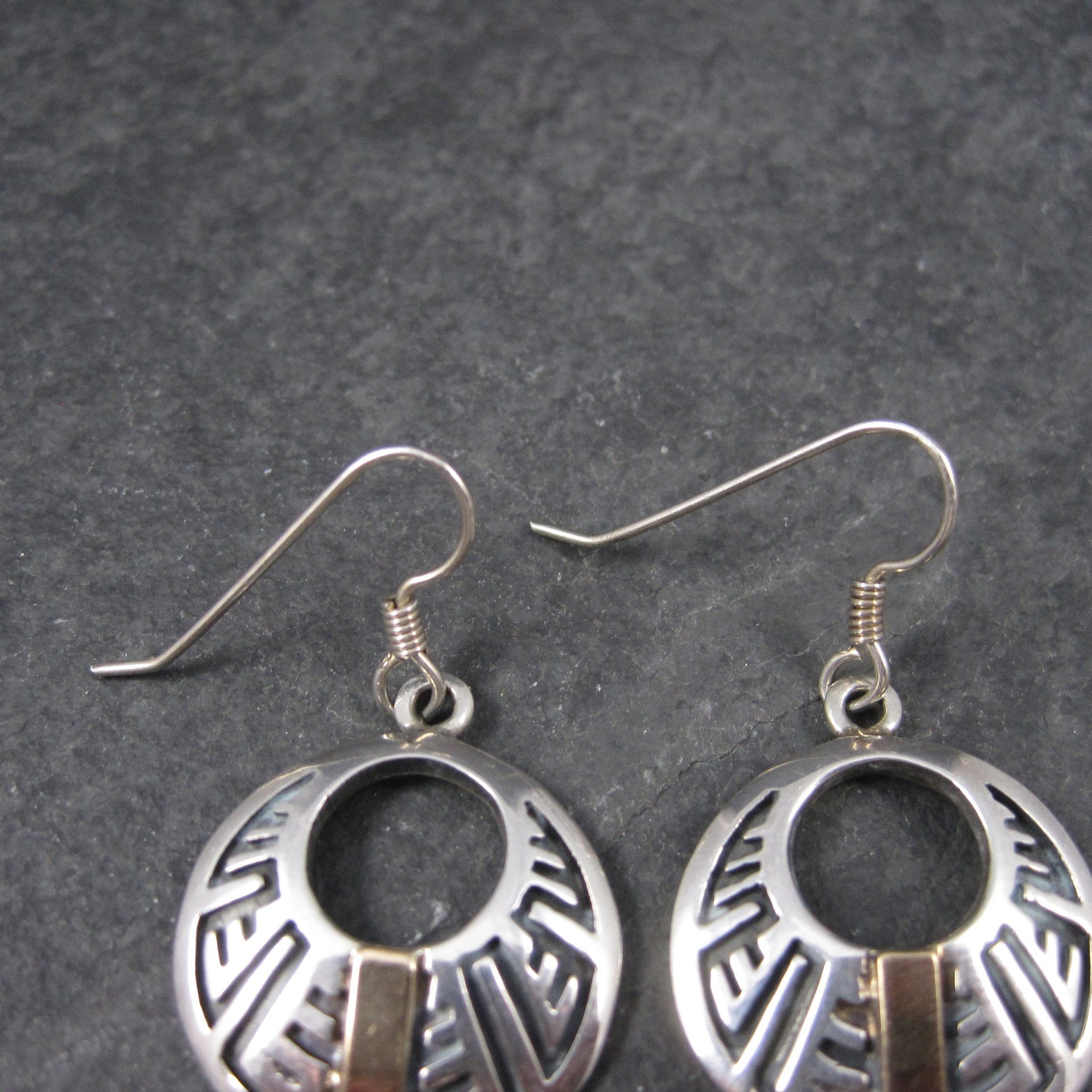 Vintage Southwestern Sterling 14K Earrings