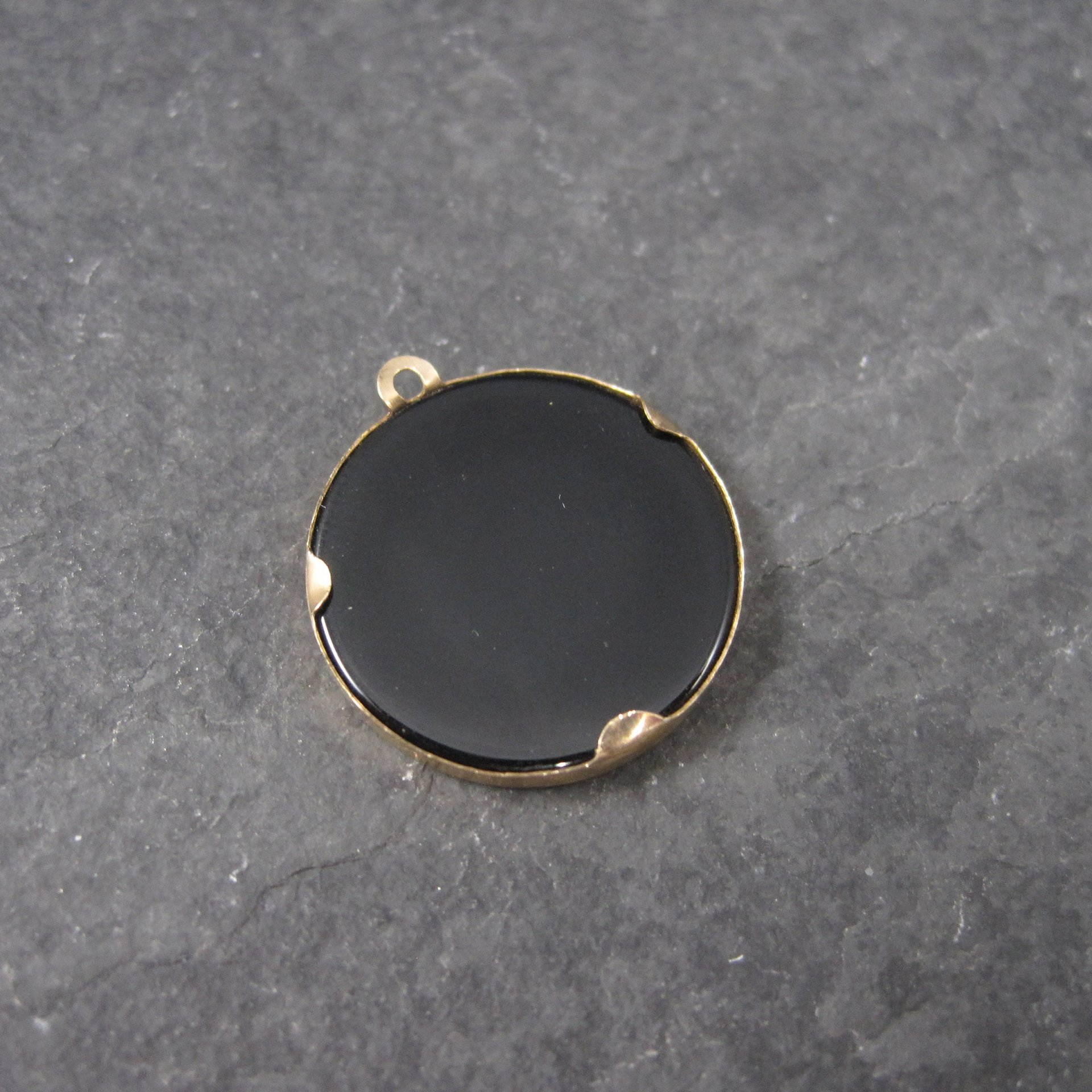 Vintage 10K Onyx #1 Mom Charm Pendant
