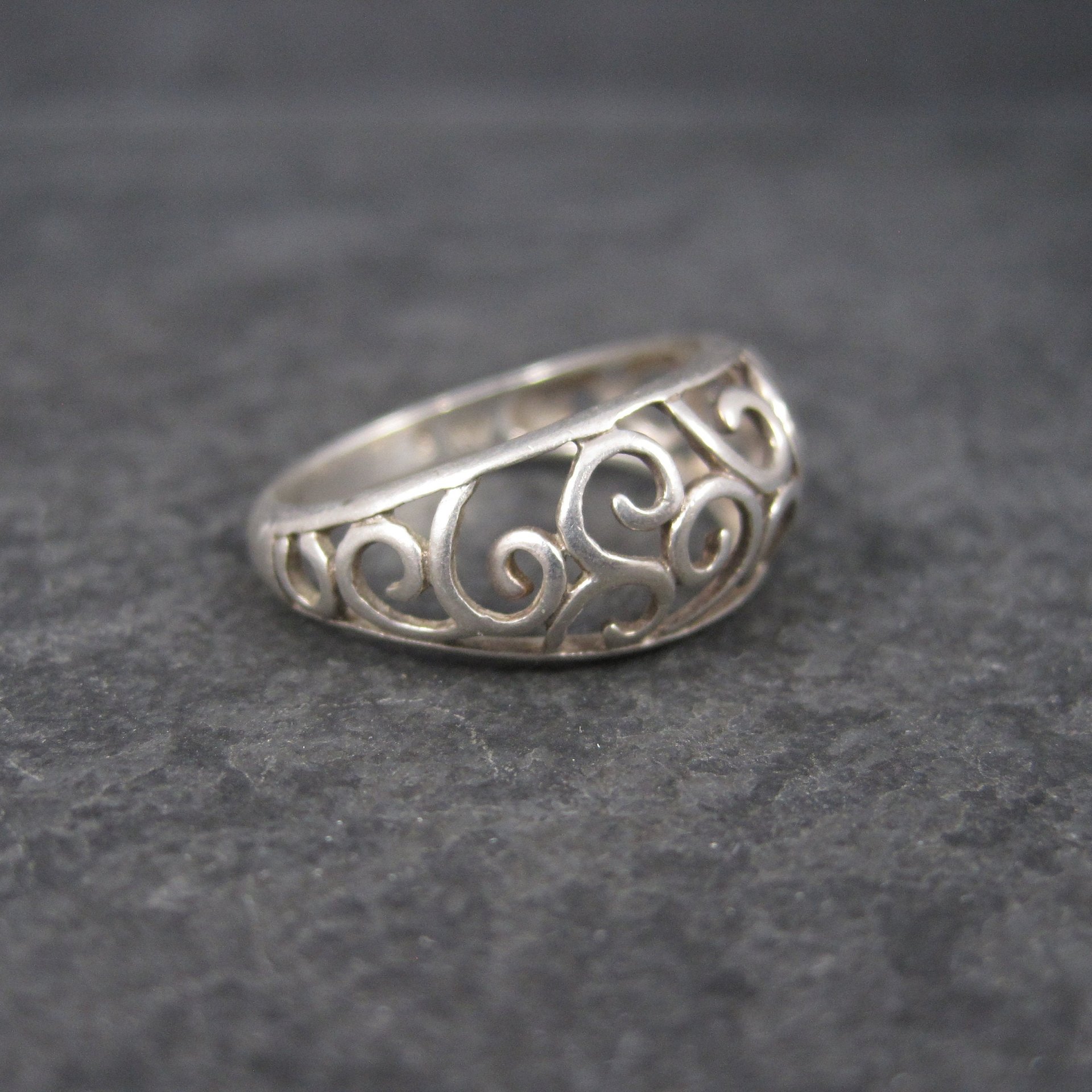 Vintage Sterling Filigree Ring Size 8