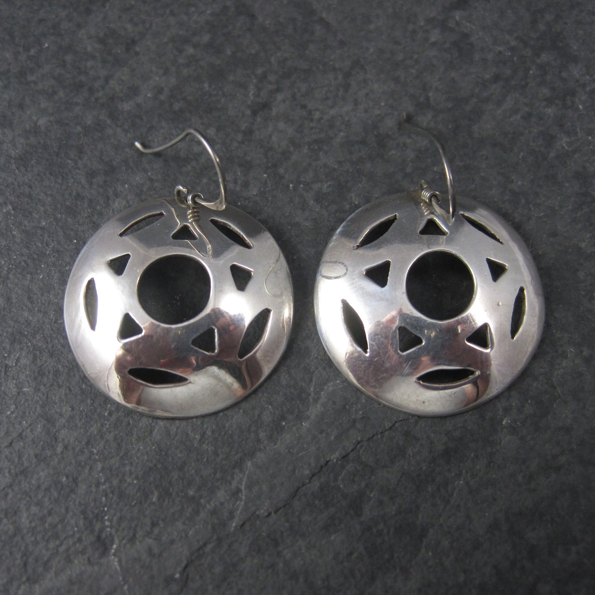 Vintage Southwestern Sterling Star Concho Earrings