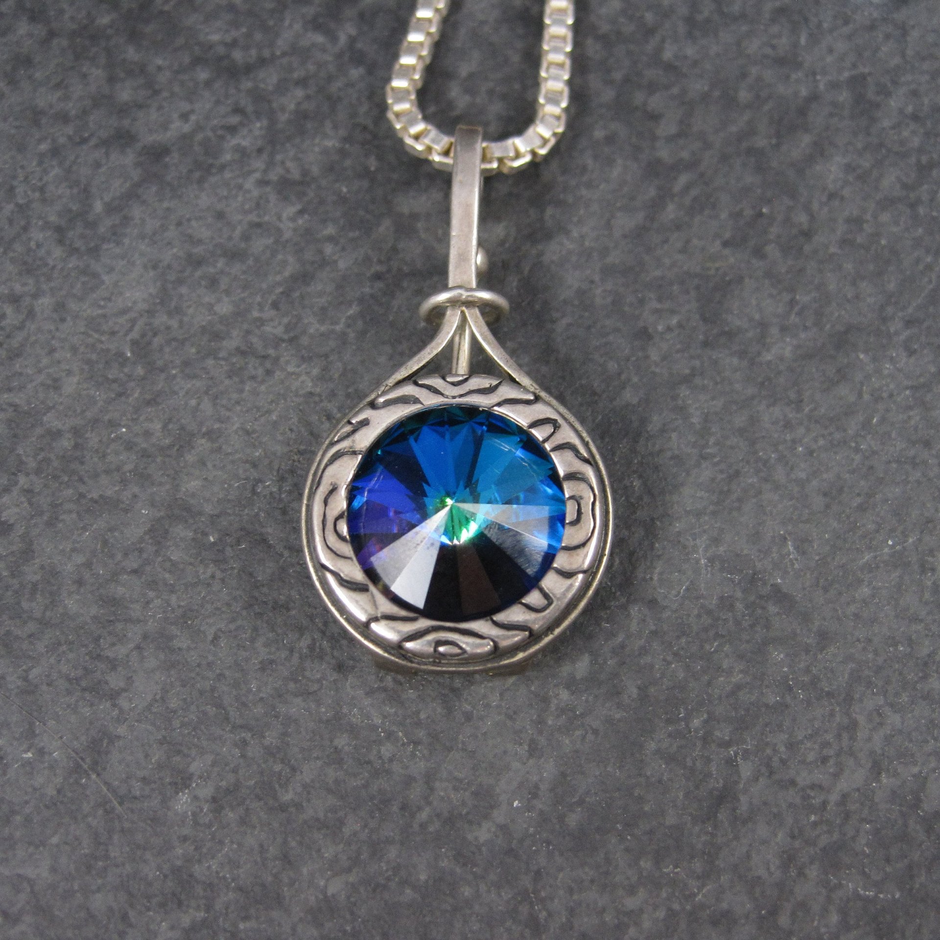 Vintage Sterling Interchangeable Pendant Rose Quartz Chain