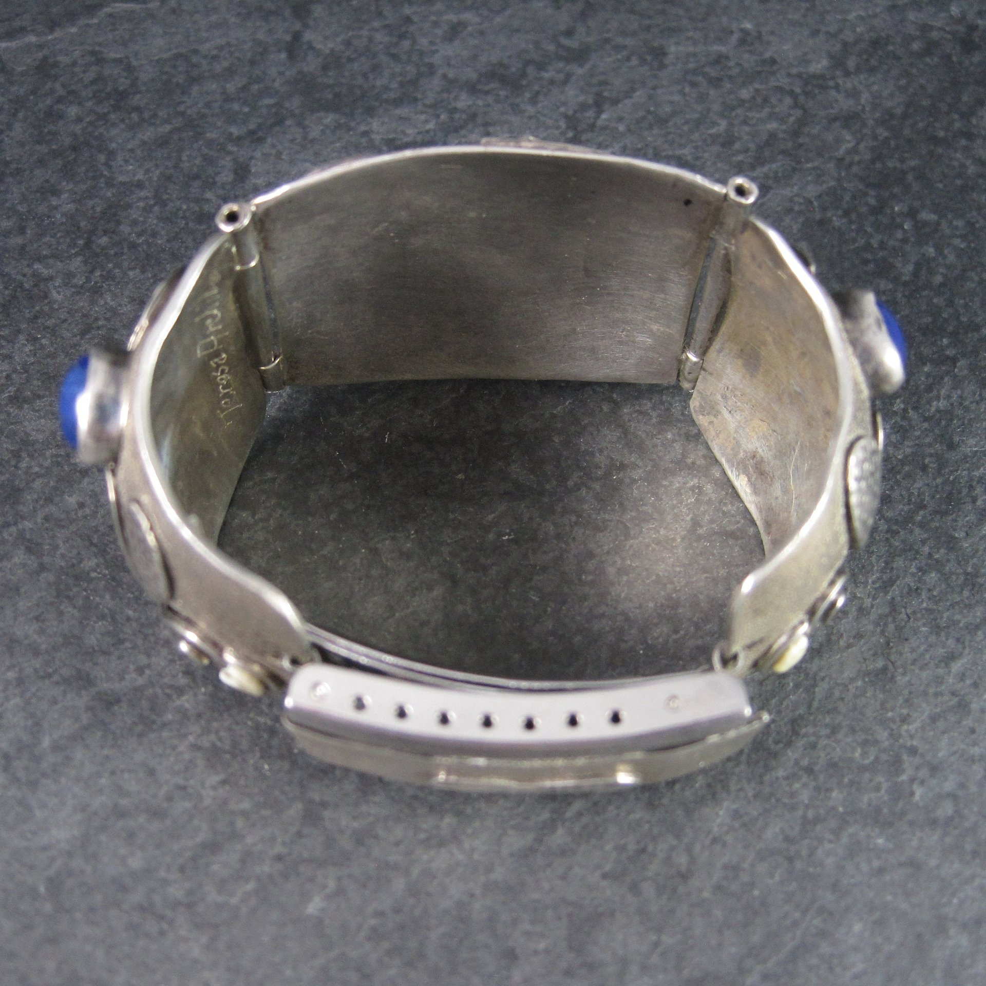 Custom Vintage Lapis Bracelet Sterling 6 Inches Teresa Archibeque