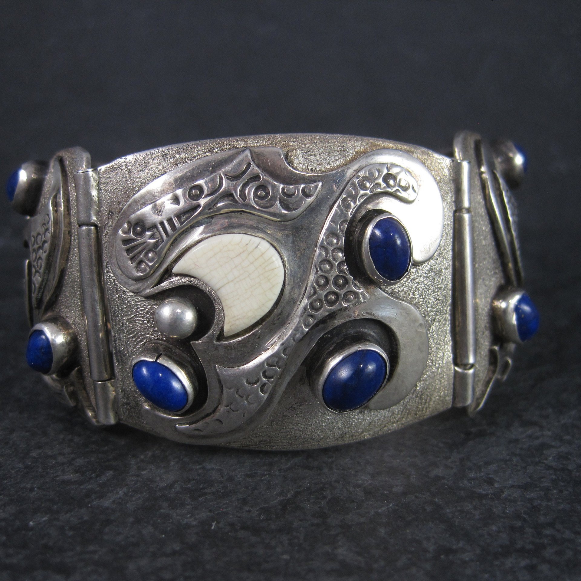 Custom Vintage Lapis Bracelet Sterling 6 Inches Teresa Archibeque