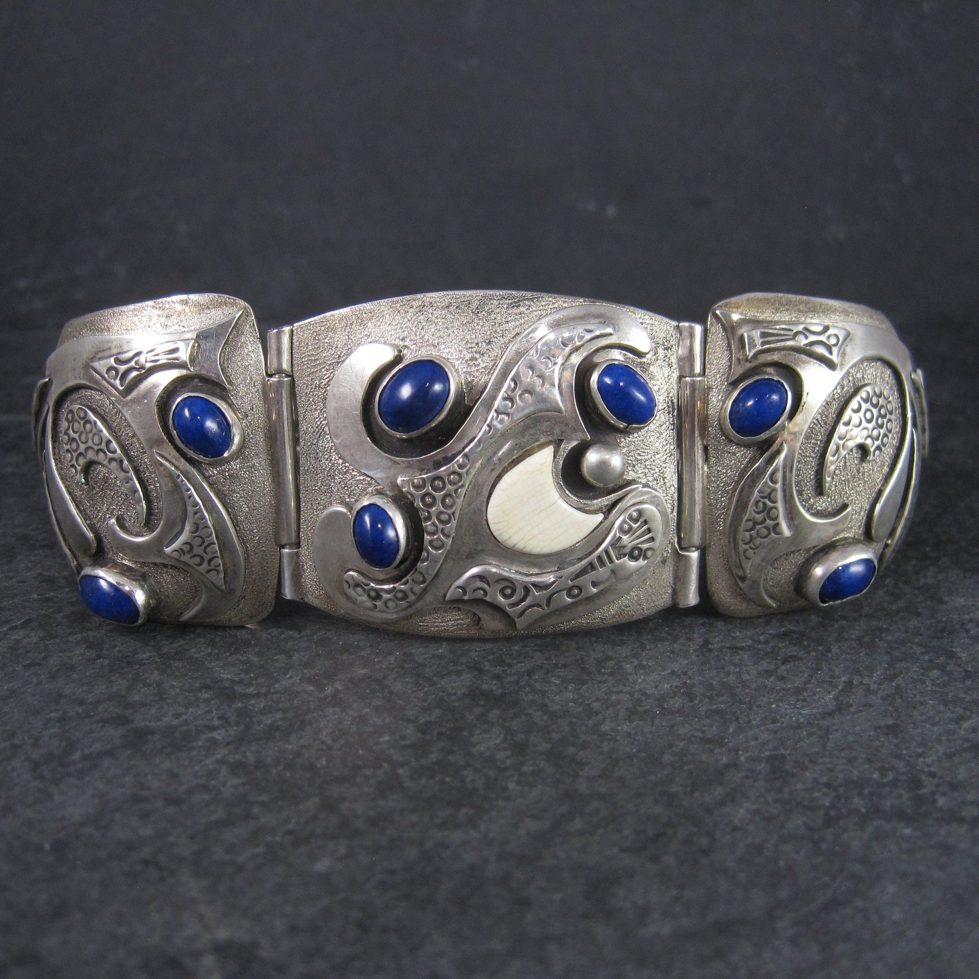 Custom Vintage Lapis Bracelet Sterling 6 Inches Teresa Archibeque