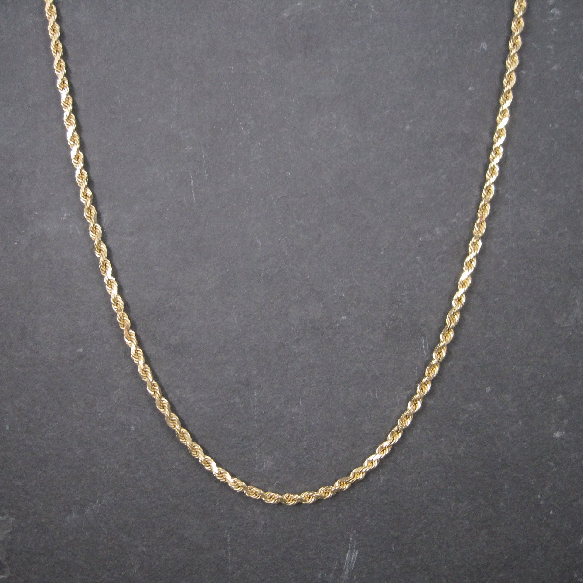 Vintage 14K 3.5mm Rope Chain Necklace 29 Inches 34.3 Grams