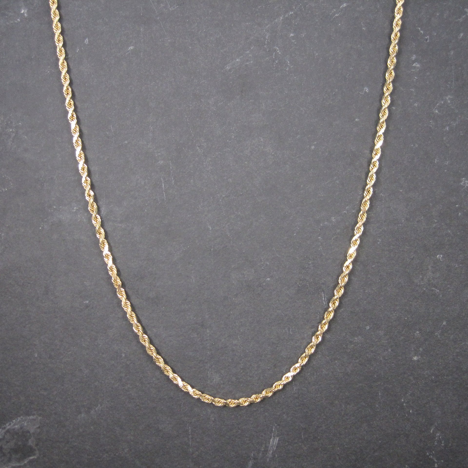 Vintage 14K 3.5mm Rope Chain Necklace 29 Inches 34.3 Grams