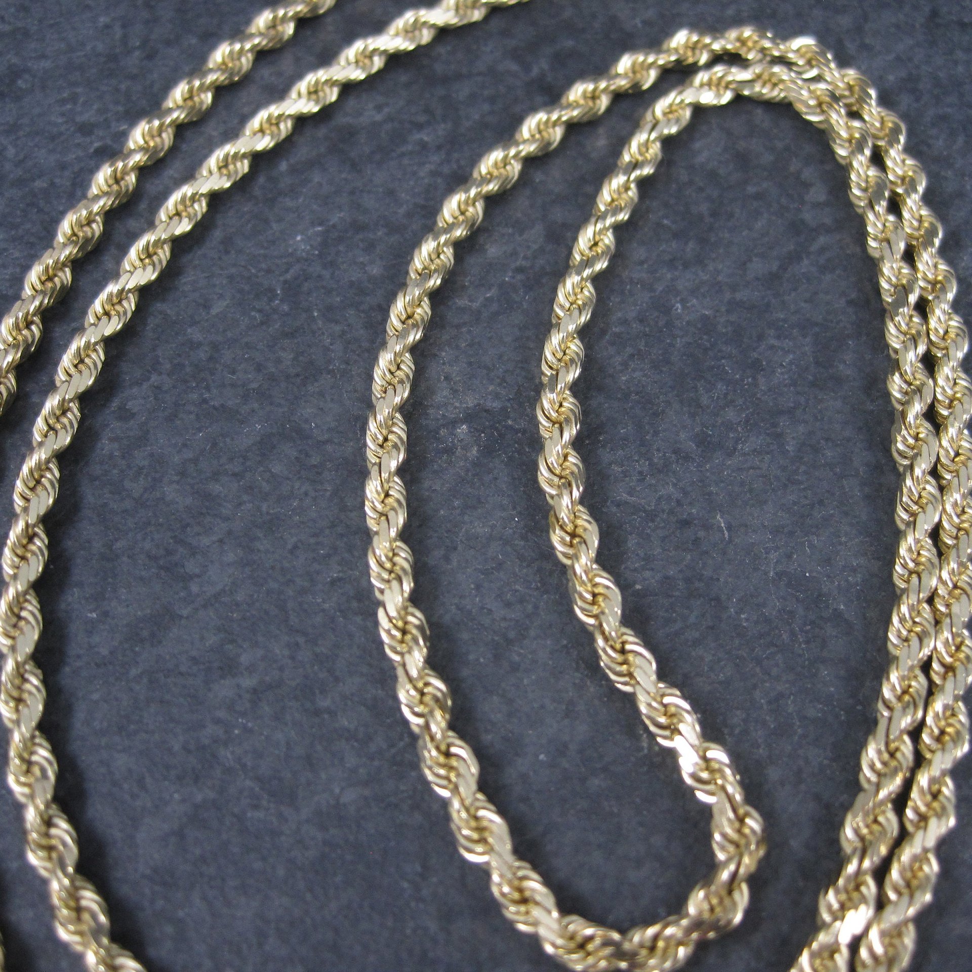 Vintage 14K 3.5mm Rope Chain Necklace 29 Inches 34.3 Grams