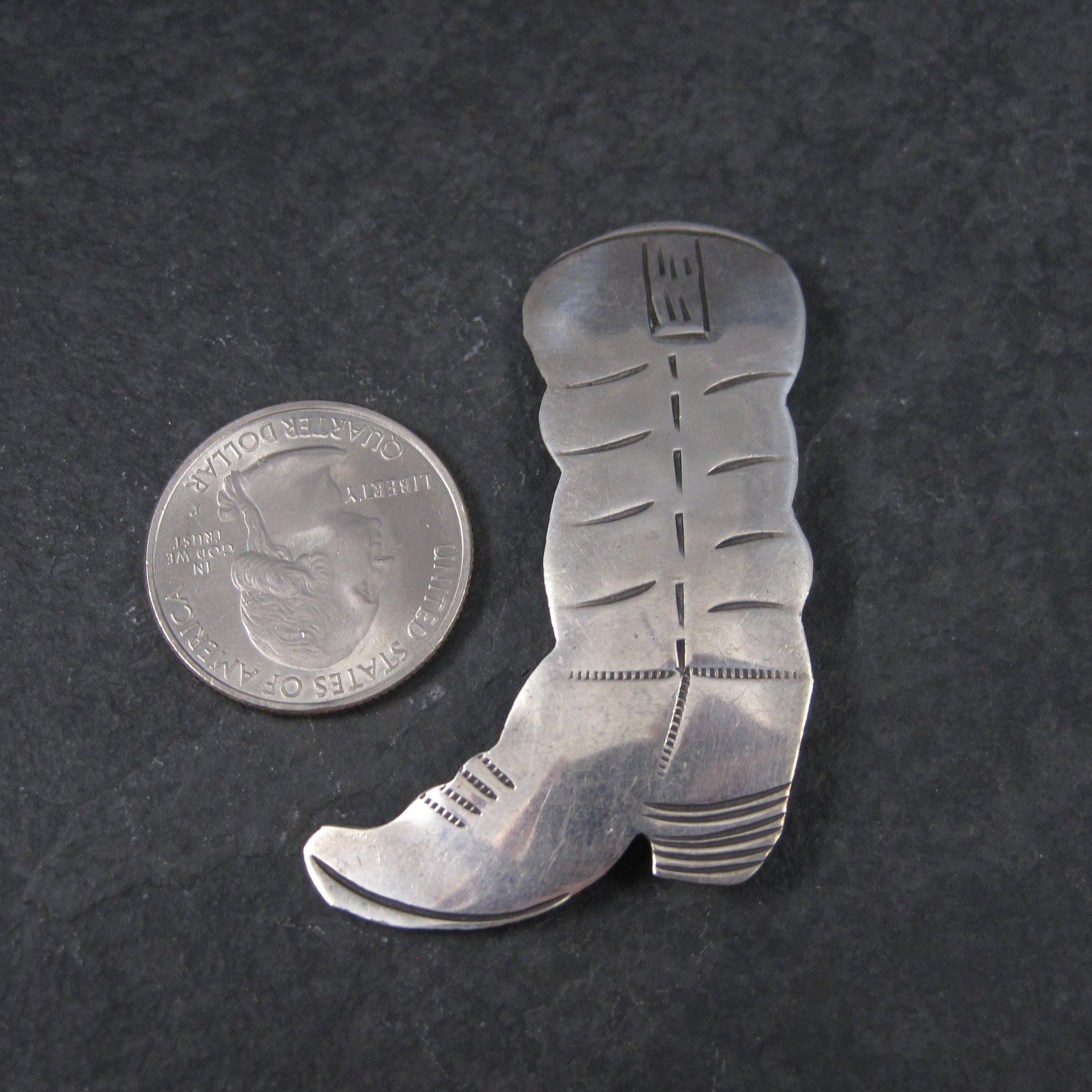 Vintage Southwestern Sterling Cowboy Boot Brooch