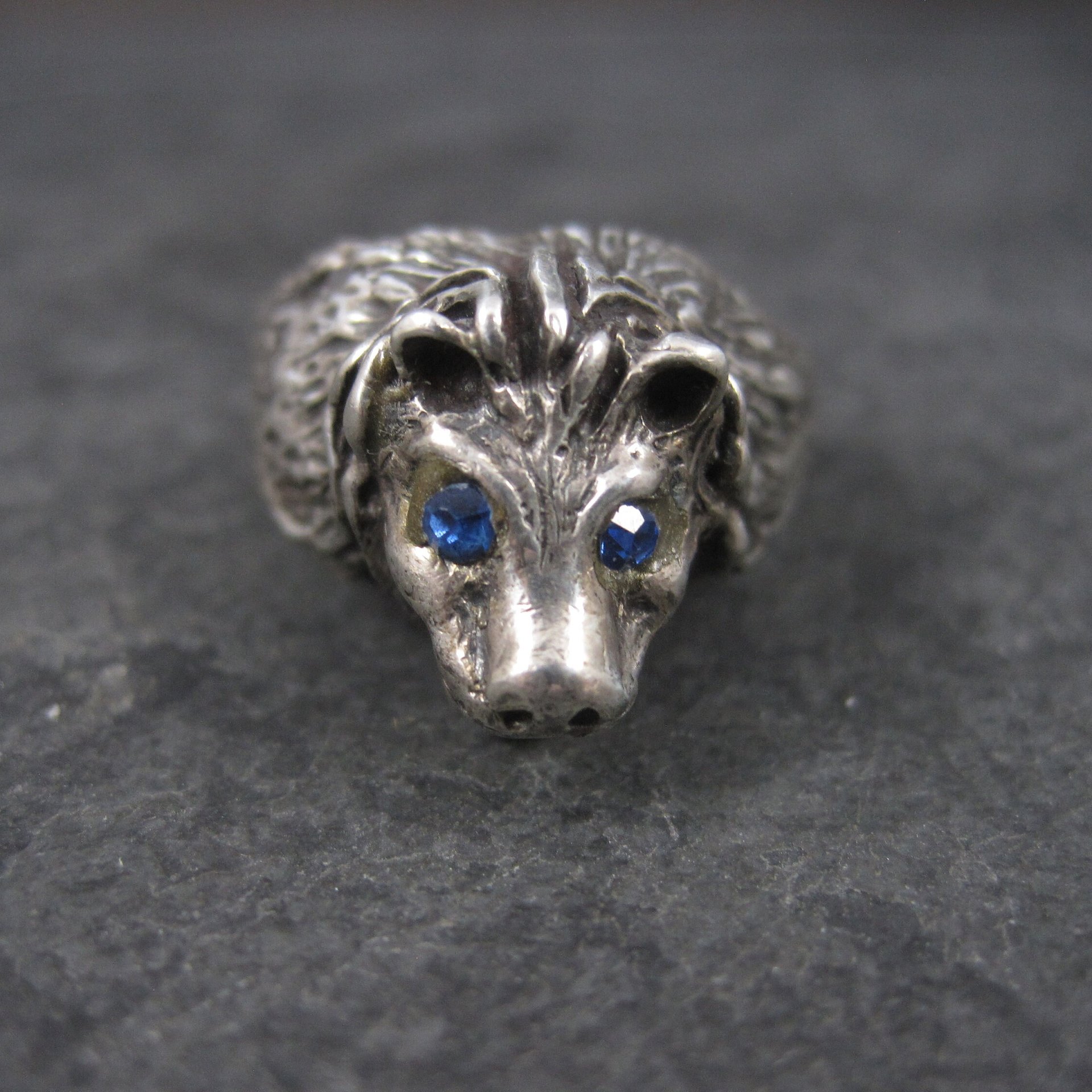Vintage Sterling Lion Head Ring Size 10.5