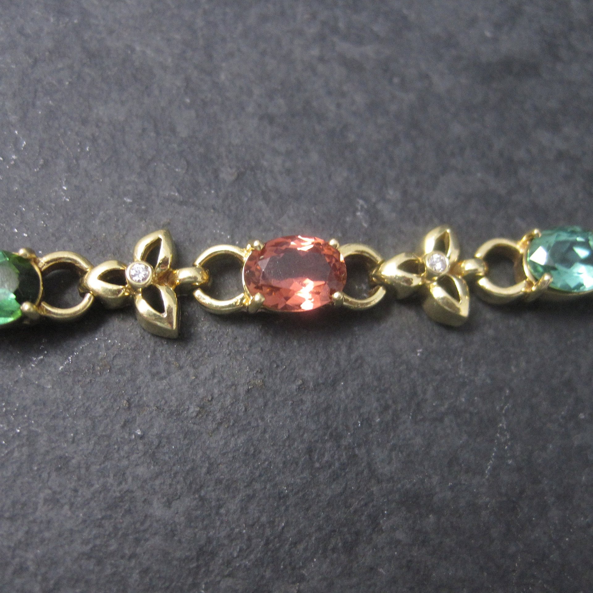 Estate 18K 12 Carat Gemstone Diamond Bracelet 6.5 Inches