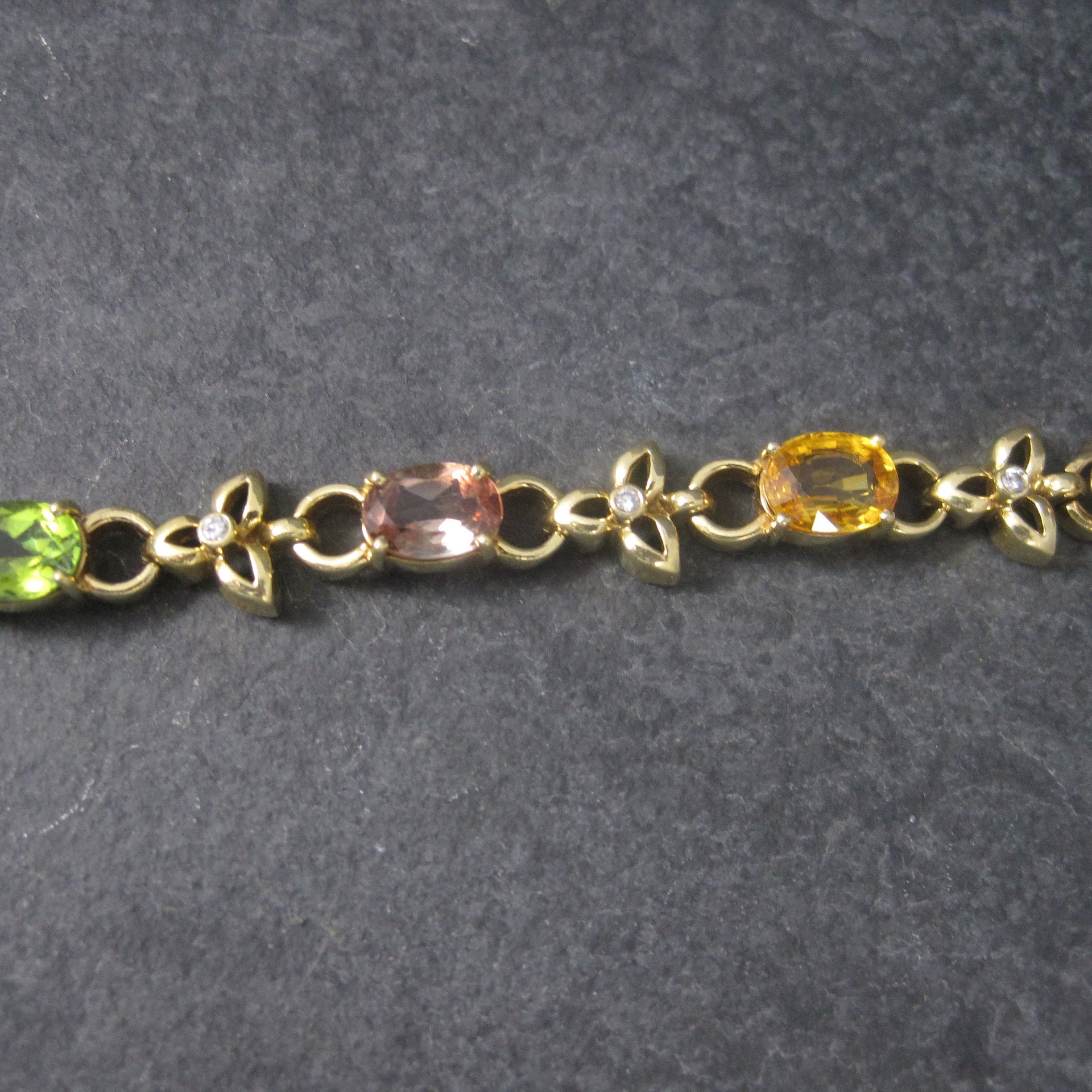 Estate 18K 12 Carat Gemstone Diamond Bracelet 6.5 Inches
