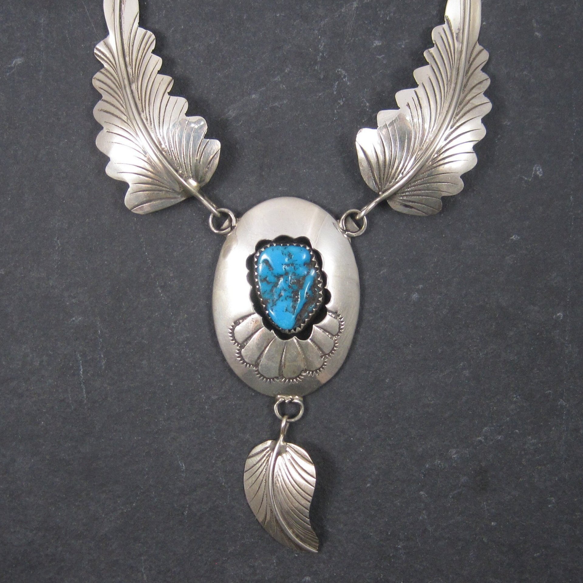 Vintage Navajo Shadowbox Feather Necklace Arnold Maloney