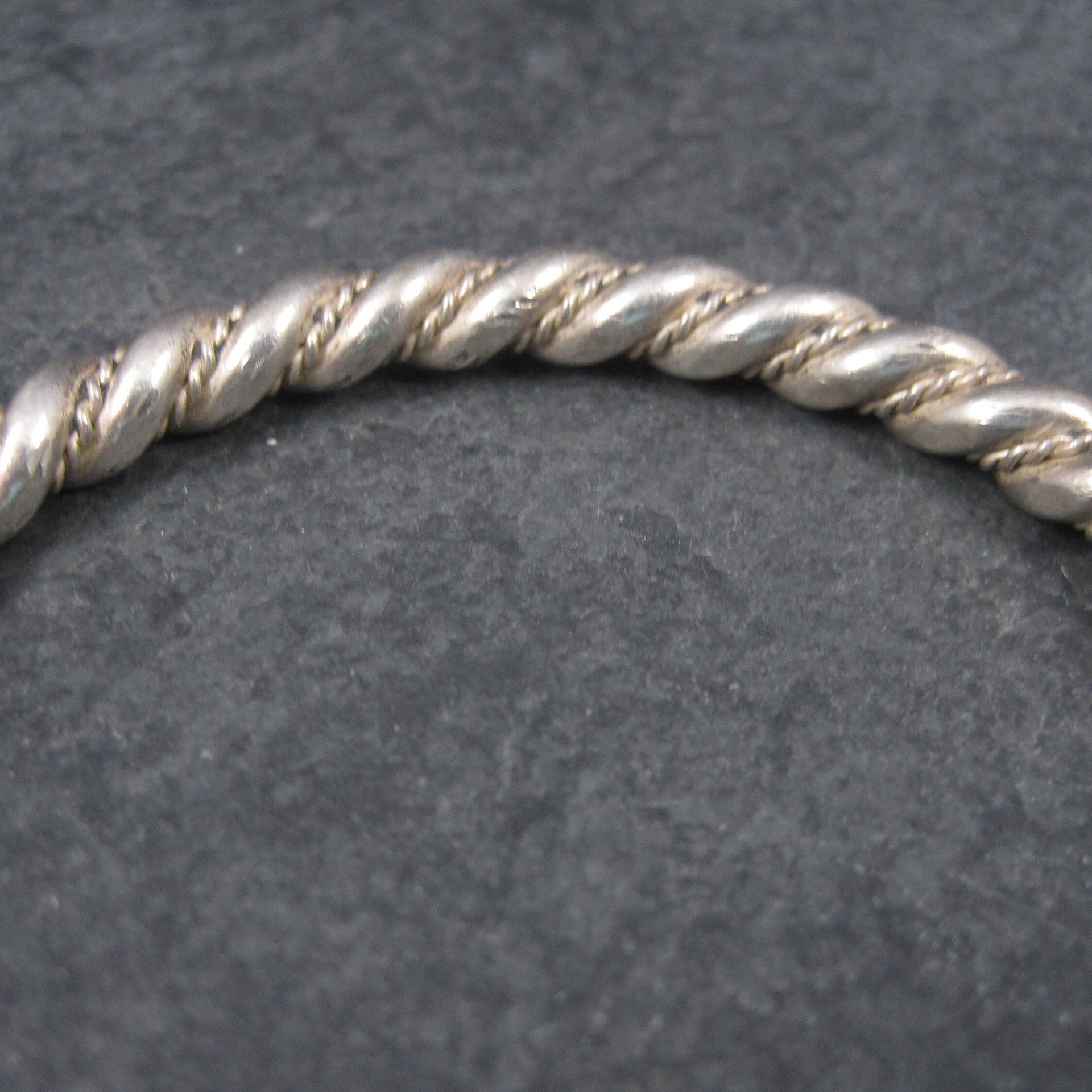 Vintage Southwestern Sterling Rope Bracelet 7.75 Inches