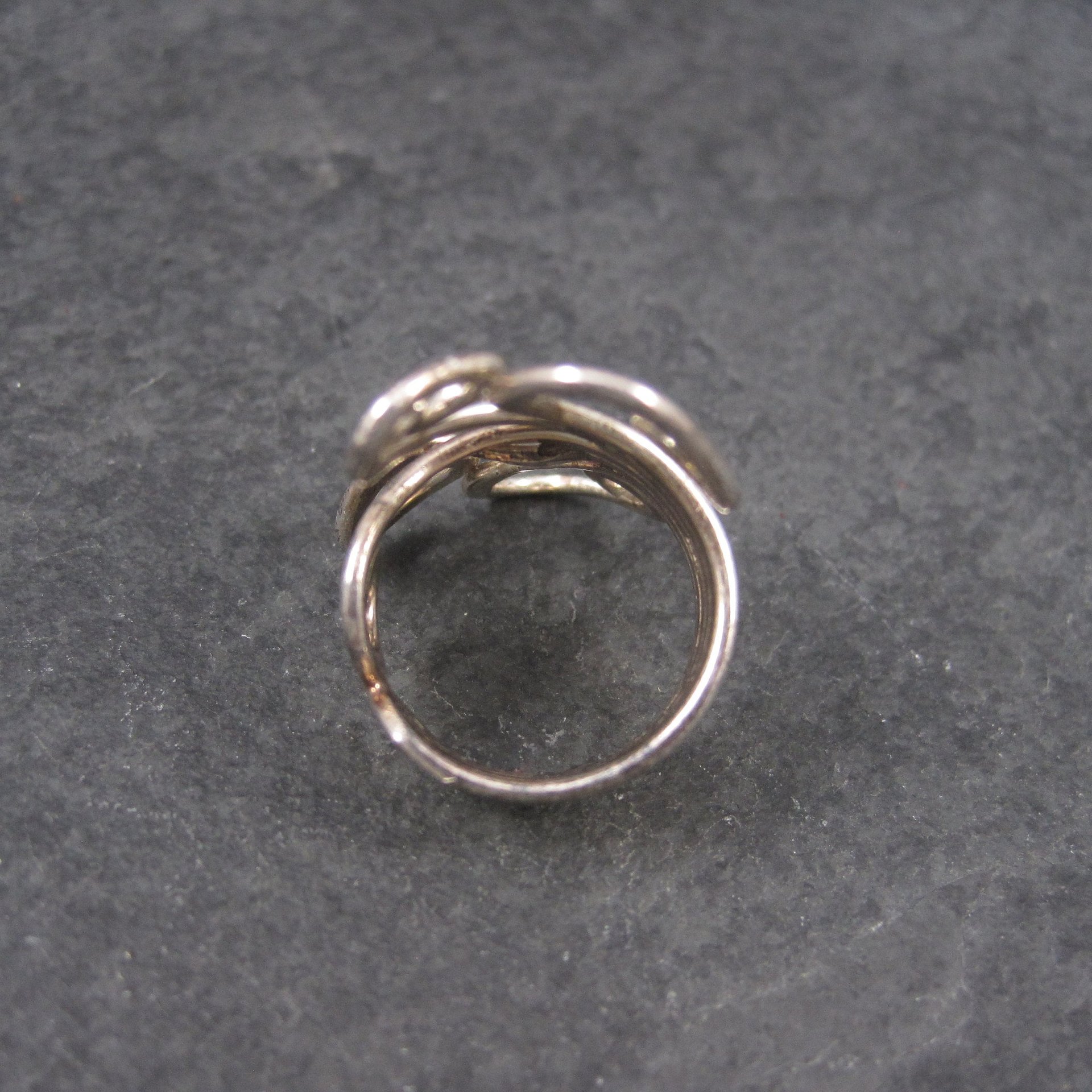 Vintage 80s Modernist Sterling Swirl Ring Size 5.5