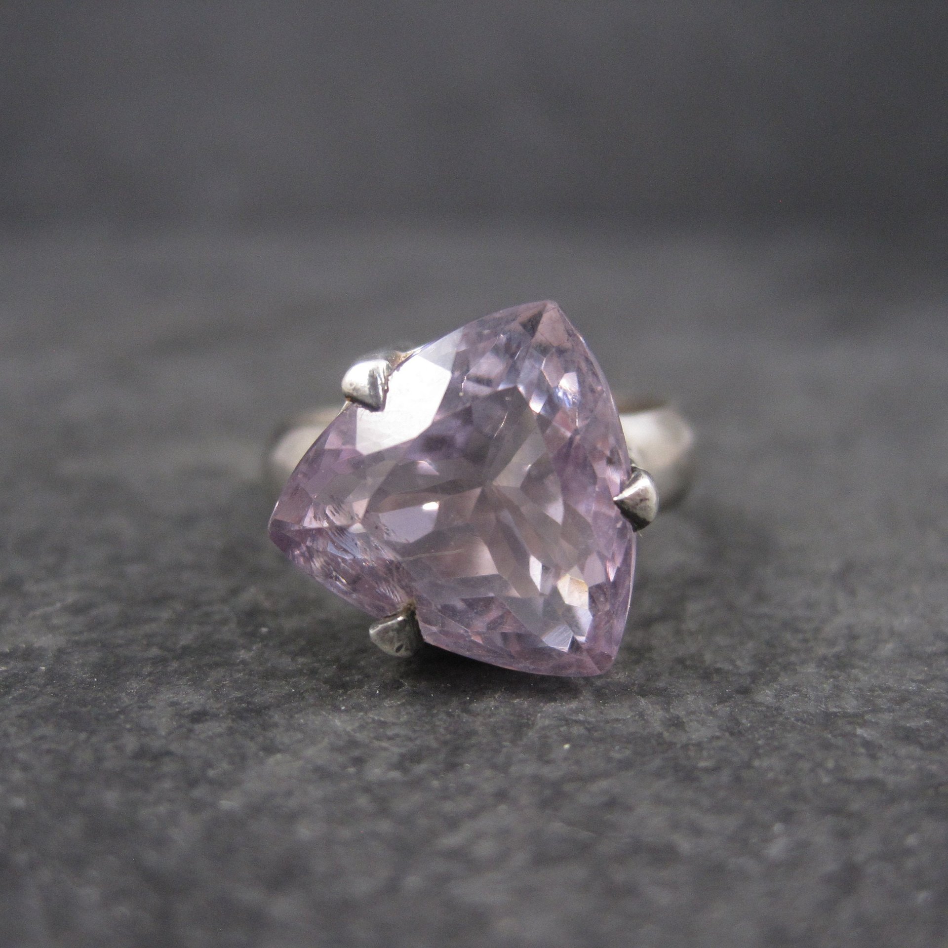 Huge Pink Amethyst Ring Sterling Size 10.5