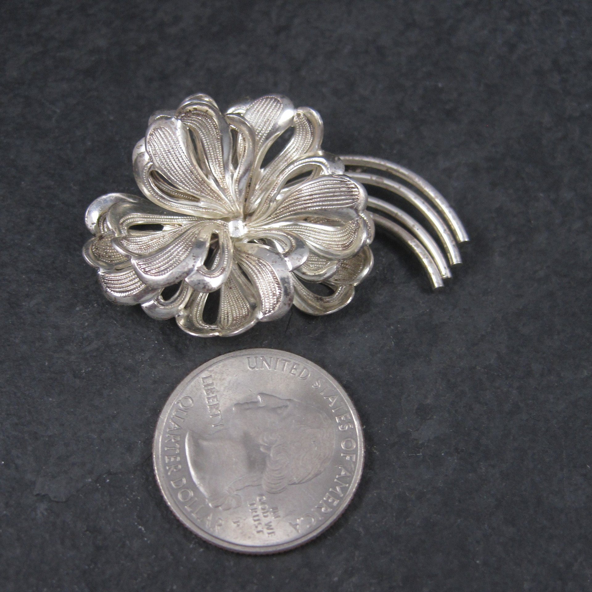 Vintage Sterling Forstner Flower Brooch