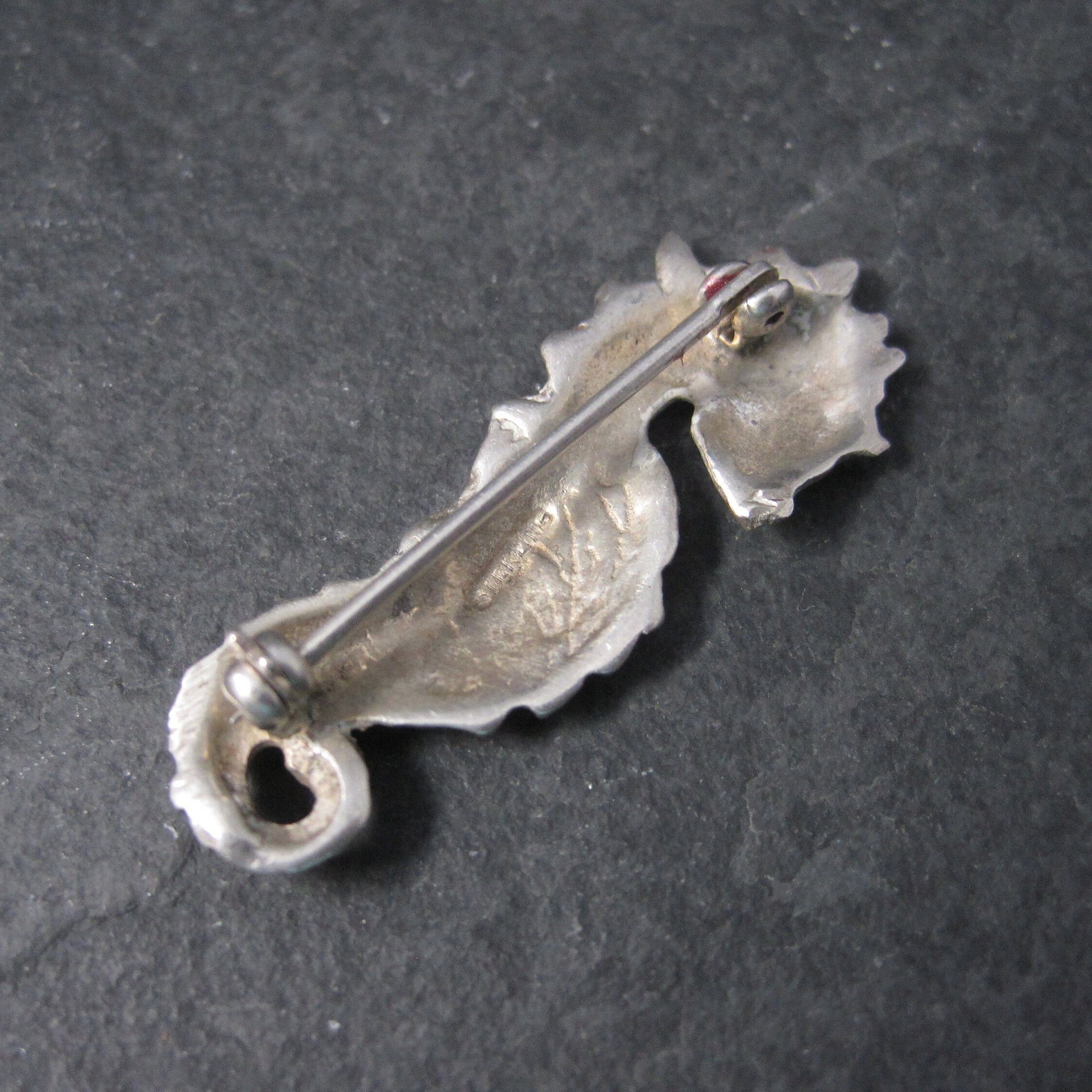 Vintage Sterling Seahorse Brooch Sea Horse Pin
