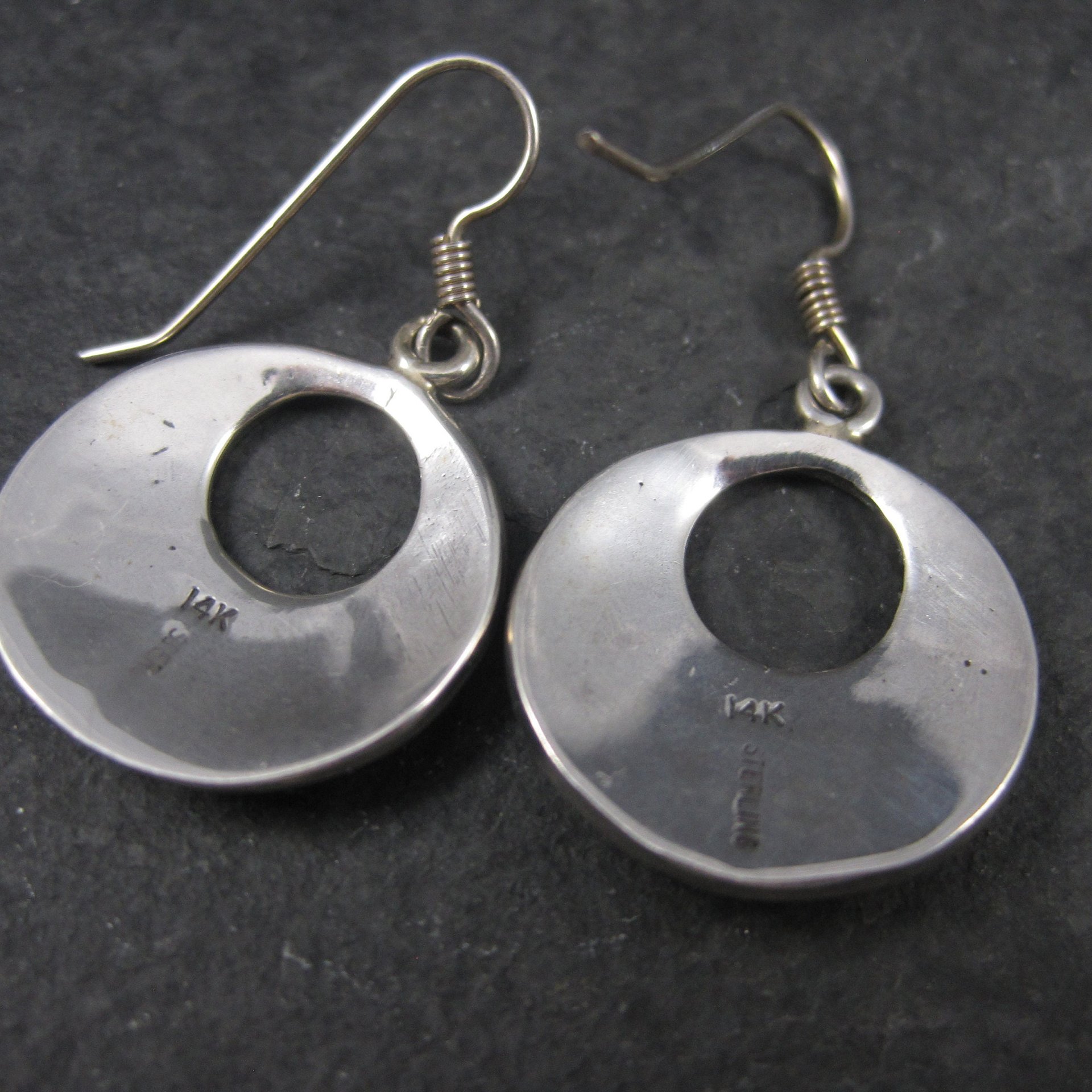 Vintage Southwestern Sterling 14K Earrings
