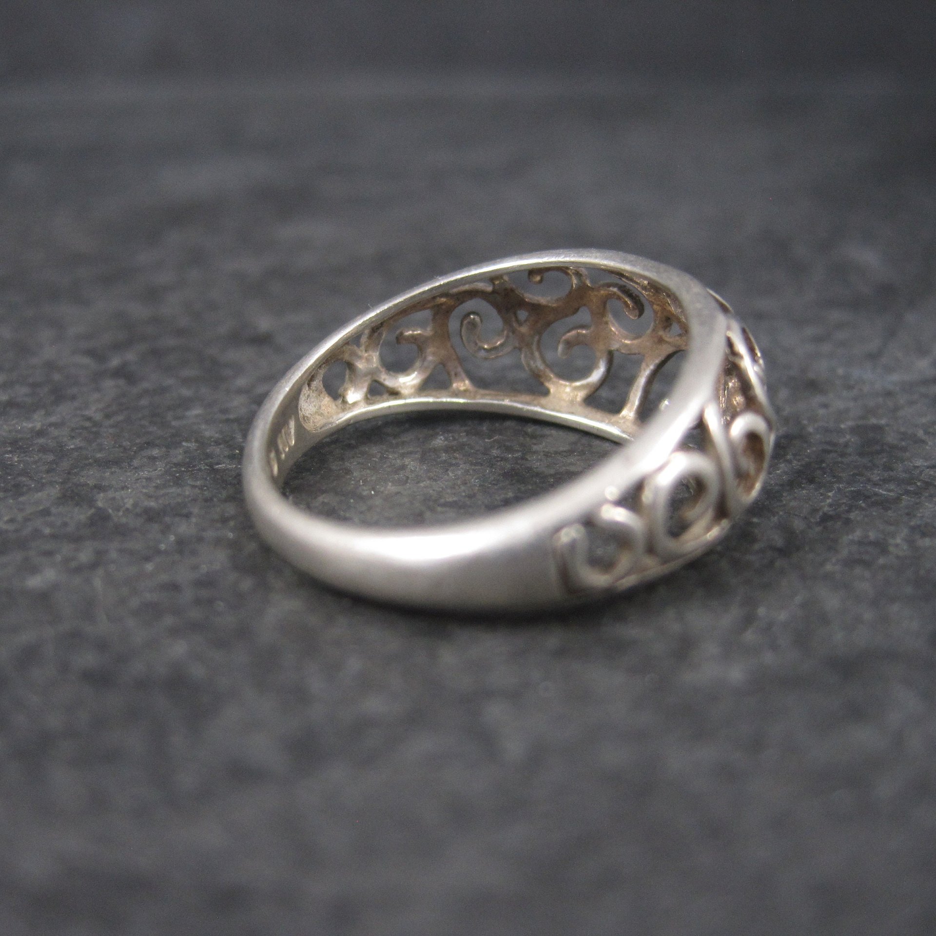 Vintage Sterling Filigree Ring Size 8