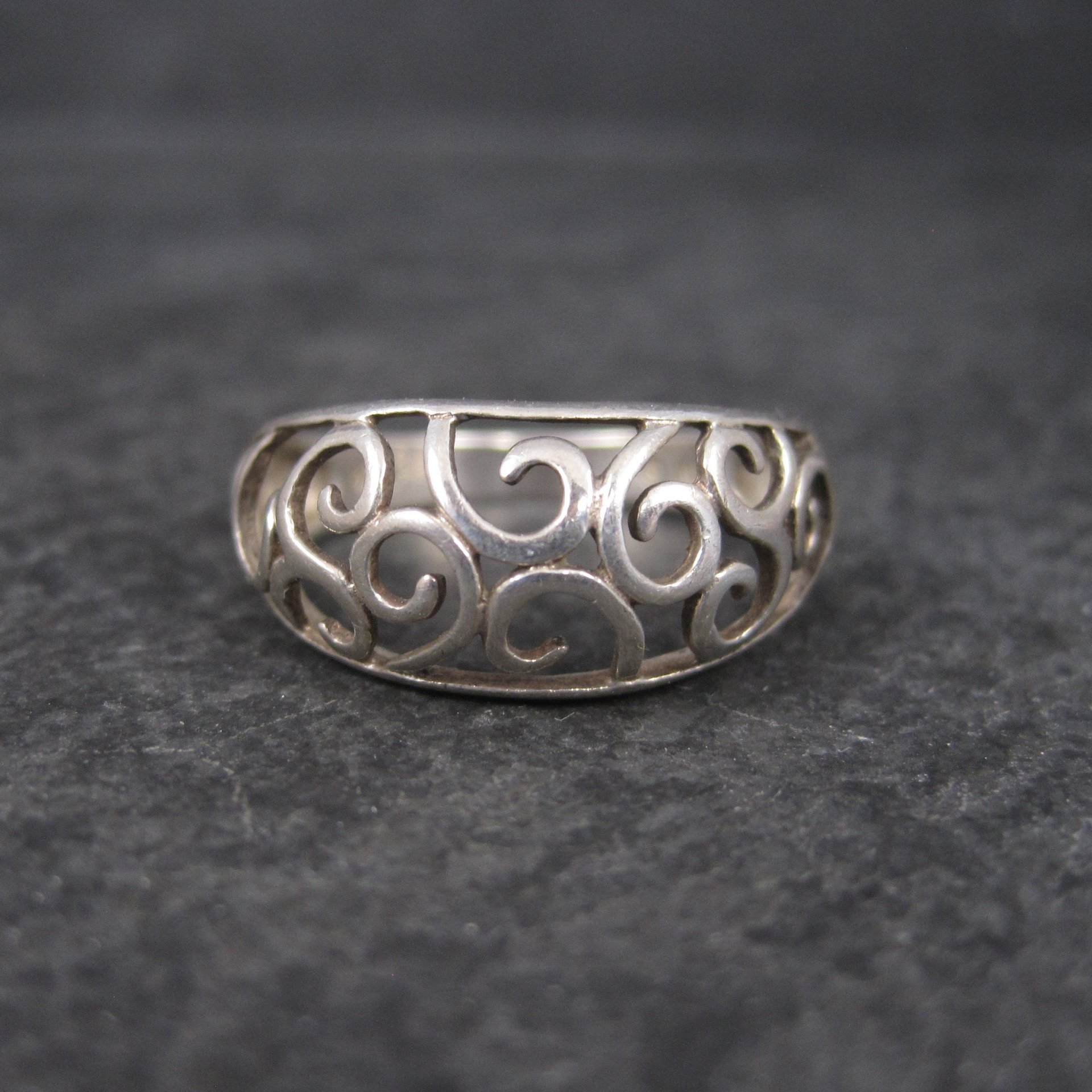 Vintage Sterling Filigree Ring Size 8