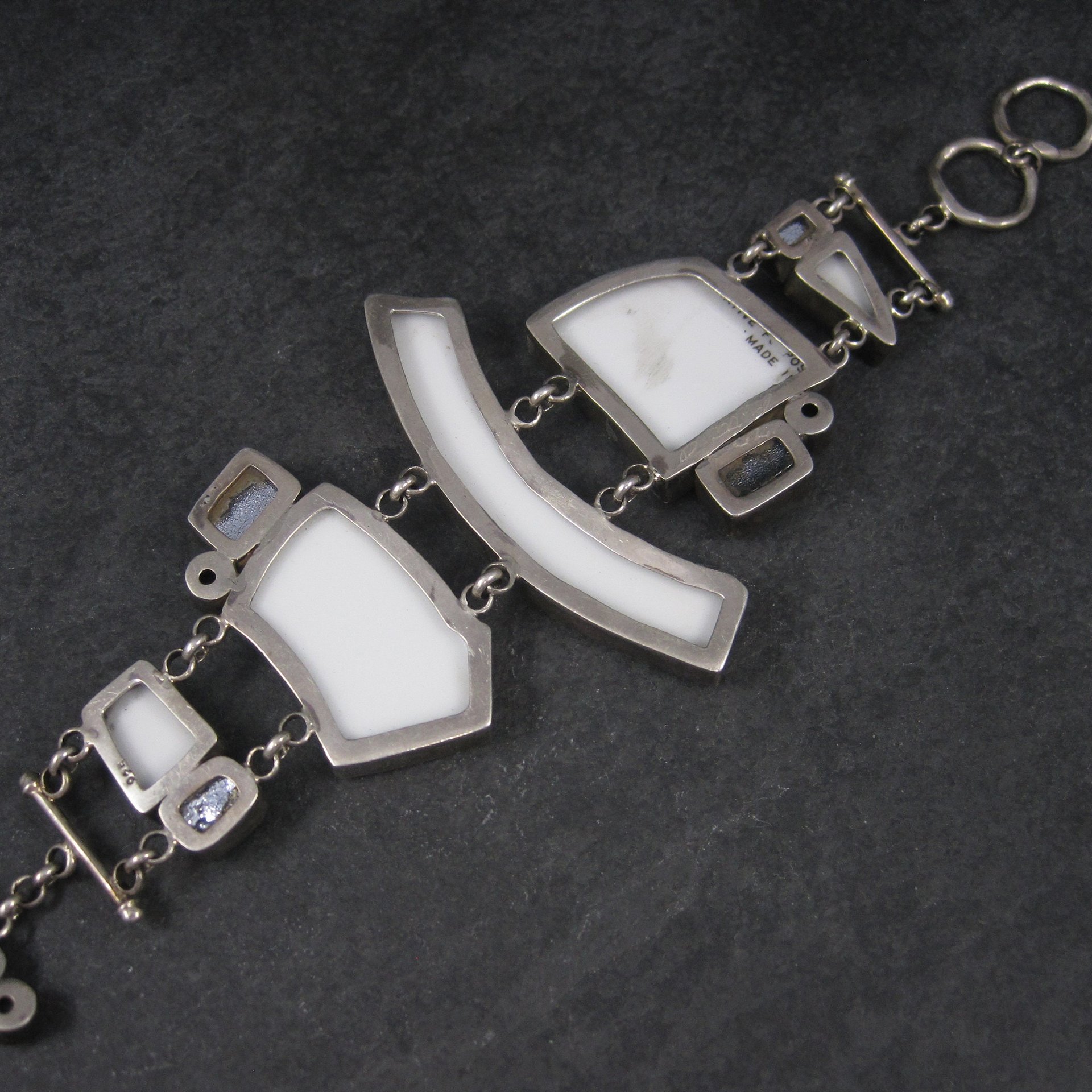 Huge Vintage Sterling Silver Toggle Bracelet | Designer Louisiana Themed Jewelry | Bold Statement Bracelet