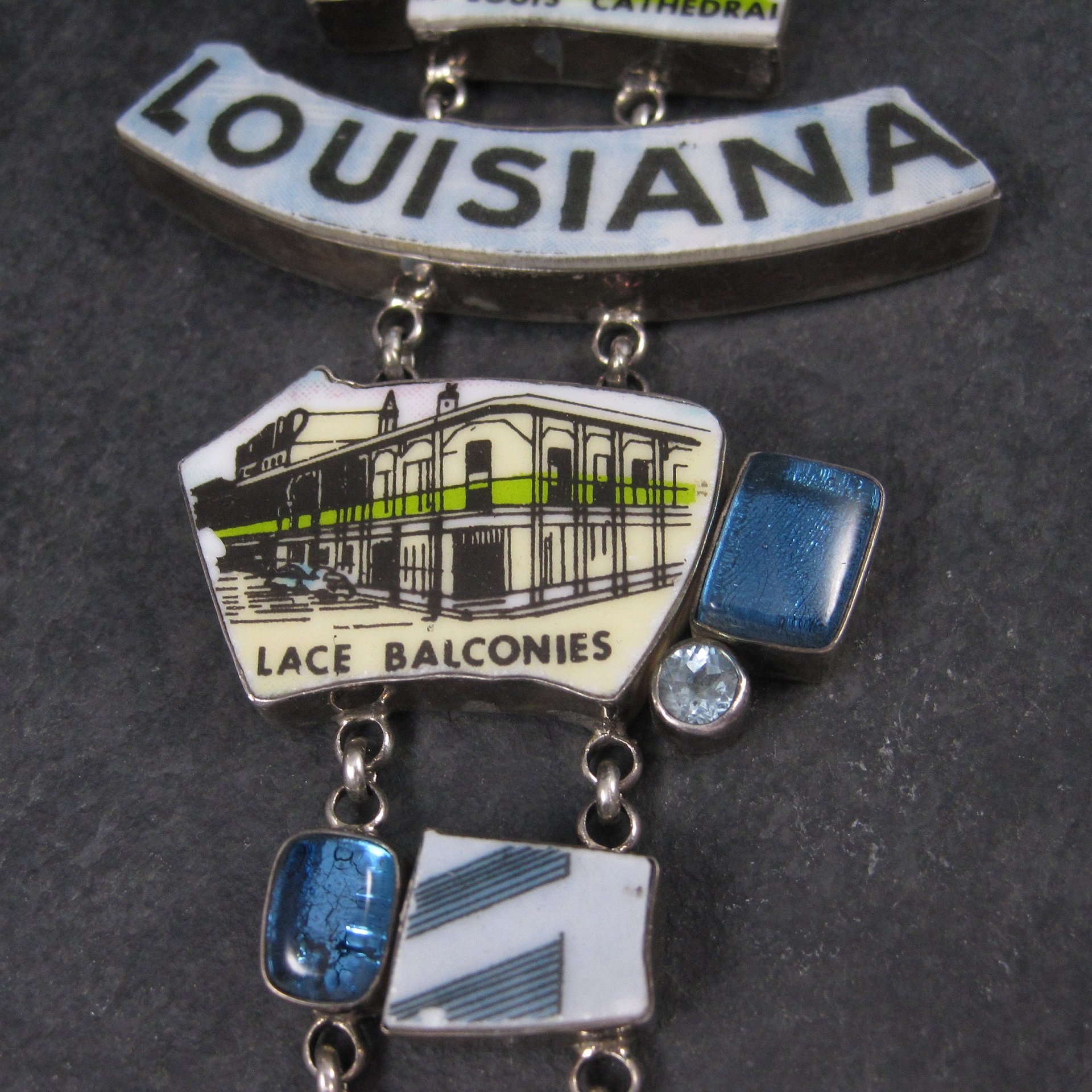 Huge Vintage Sterling Silver Toggle Bracelet | Designer Louisiana Themed Jewelry | Bold Statement Bracelet