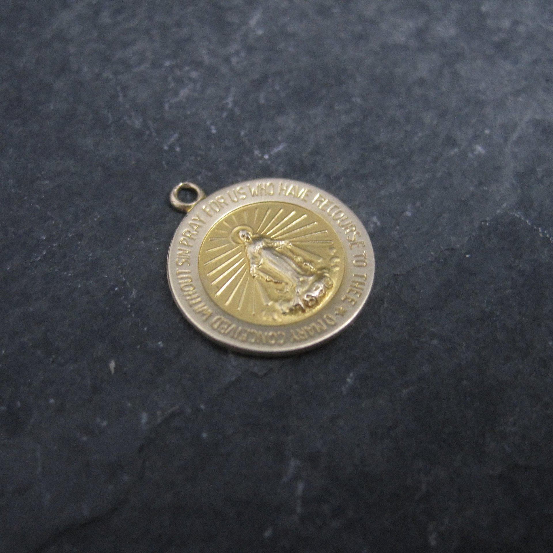 Vintage 14K Mary Sacred Heart Charm