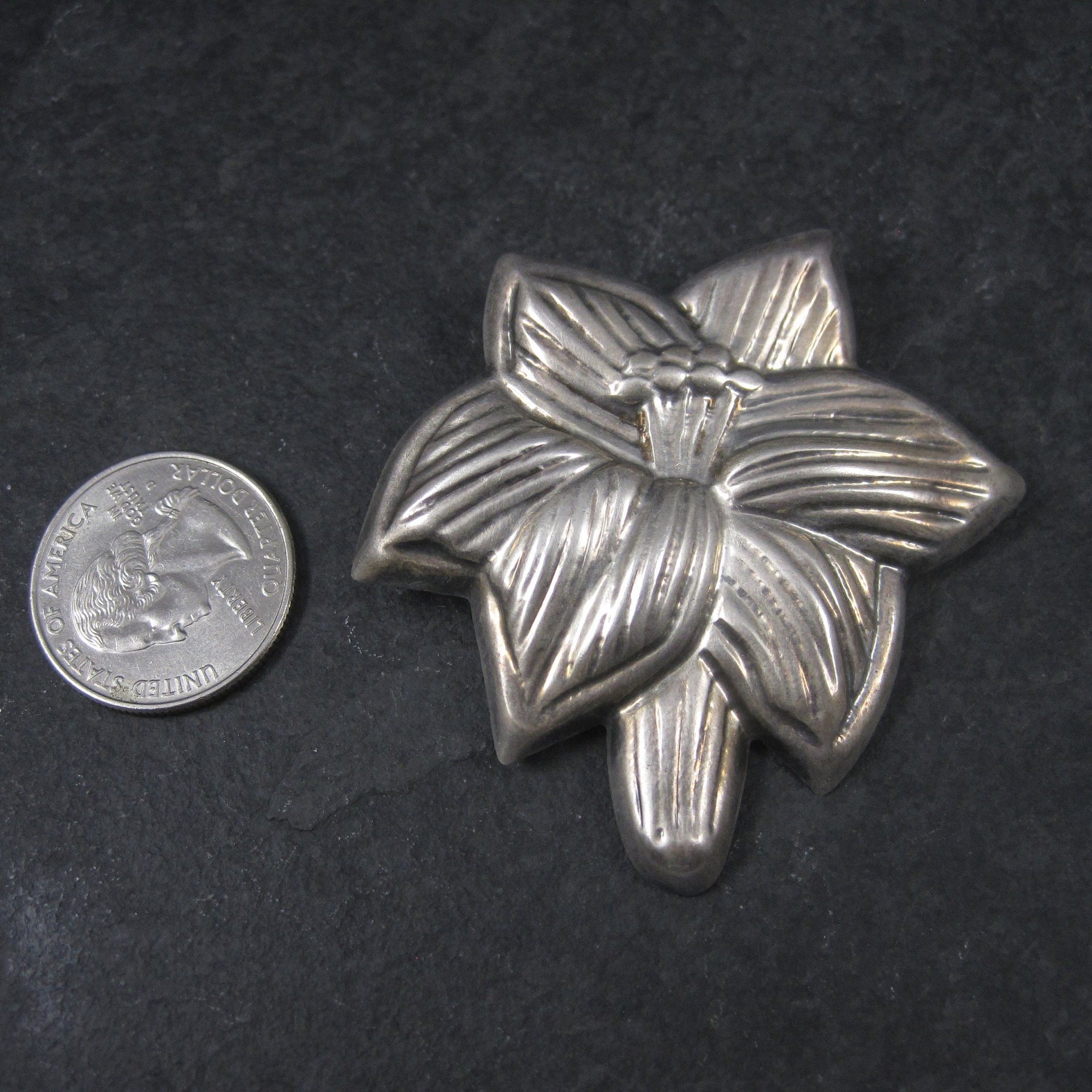 Vintage Mexican Sterling Lily Brooch Pendant Salvador Garcia Jaimez