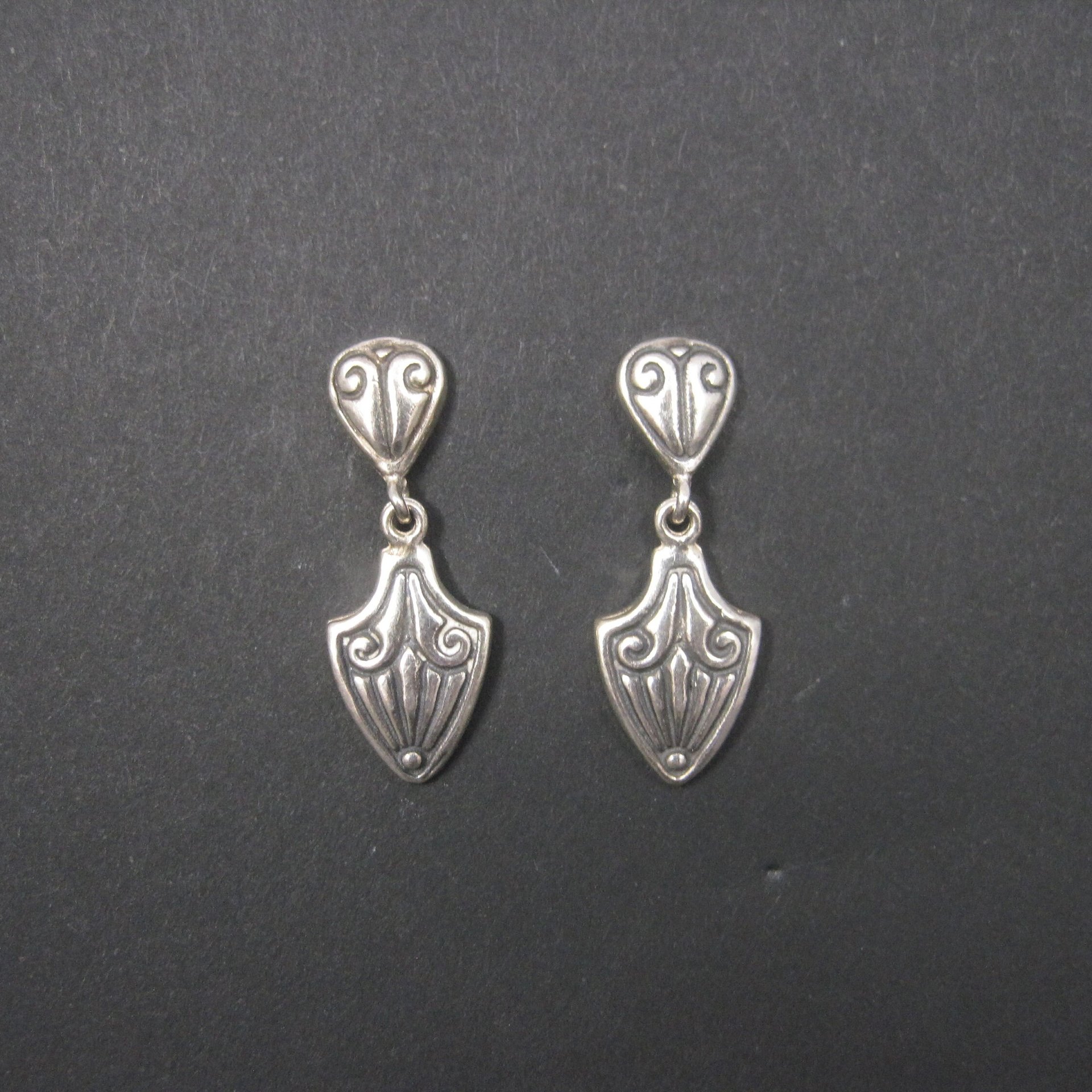 Sterling Silver Art Deco Style Earrings NOS 1990s
