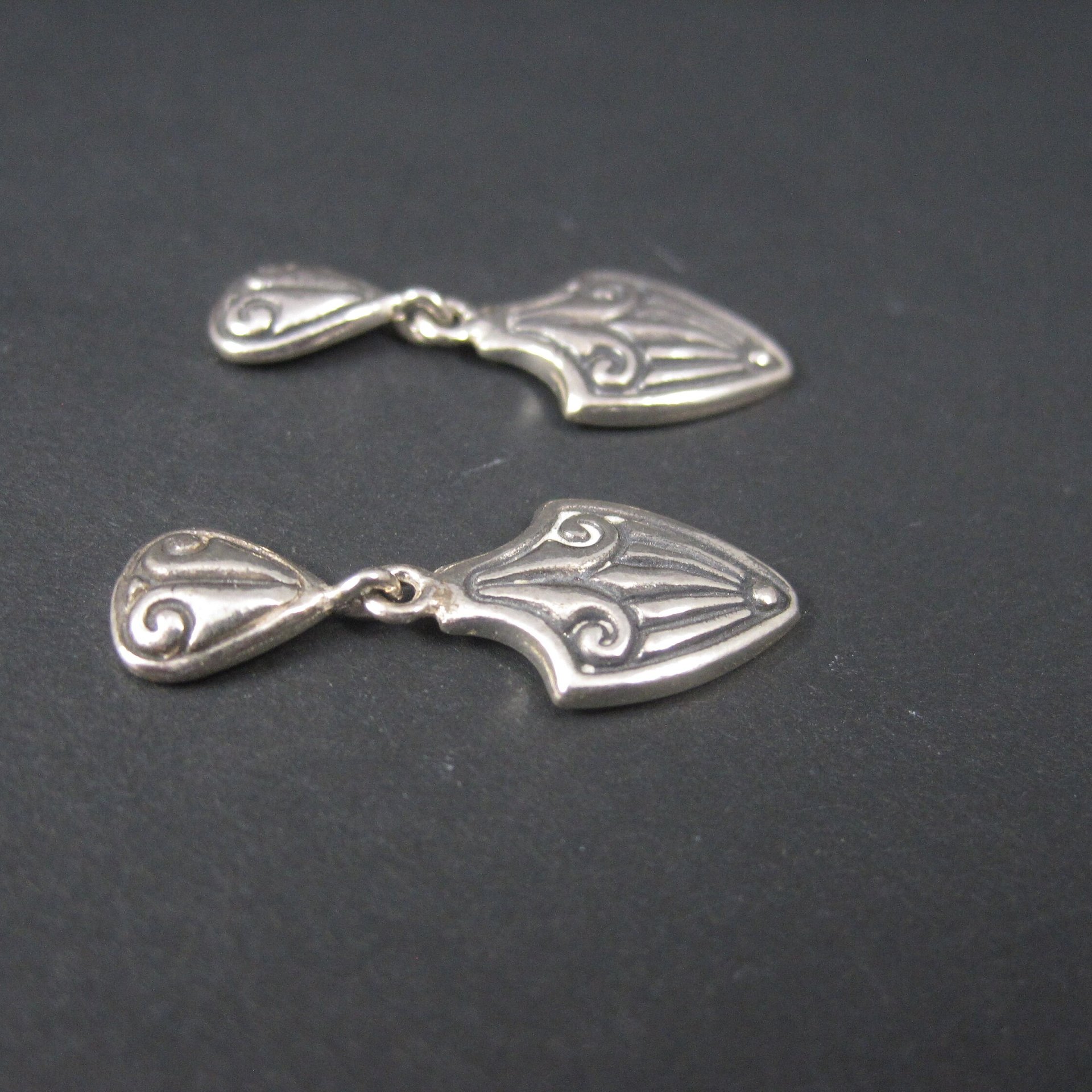 Sterling Silver Art Deco Style Earrings NOS 1990s