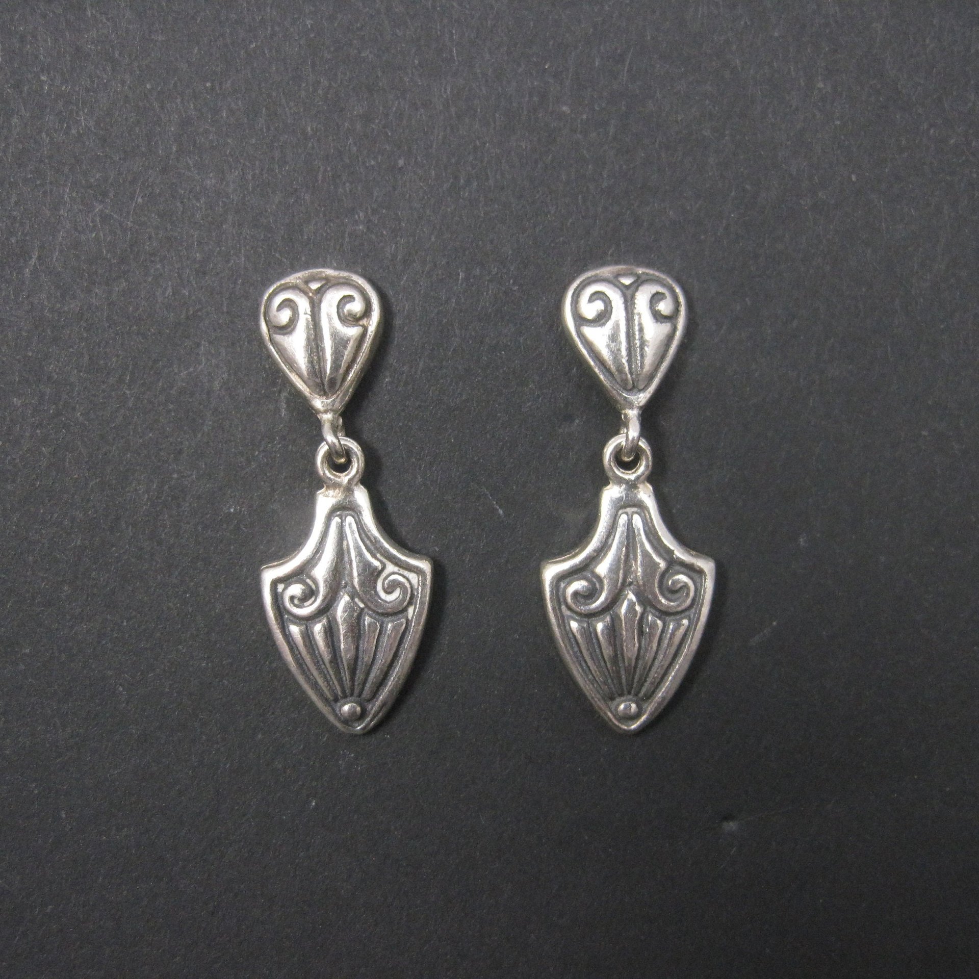 Sterling Silver Art Deco Style Earrings NOS 1990s