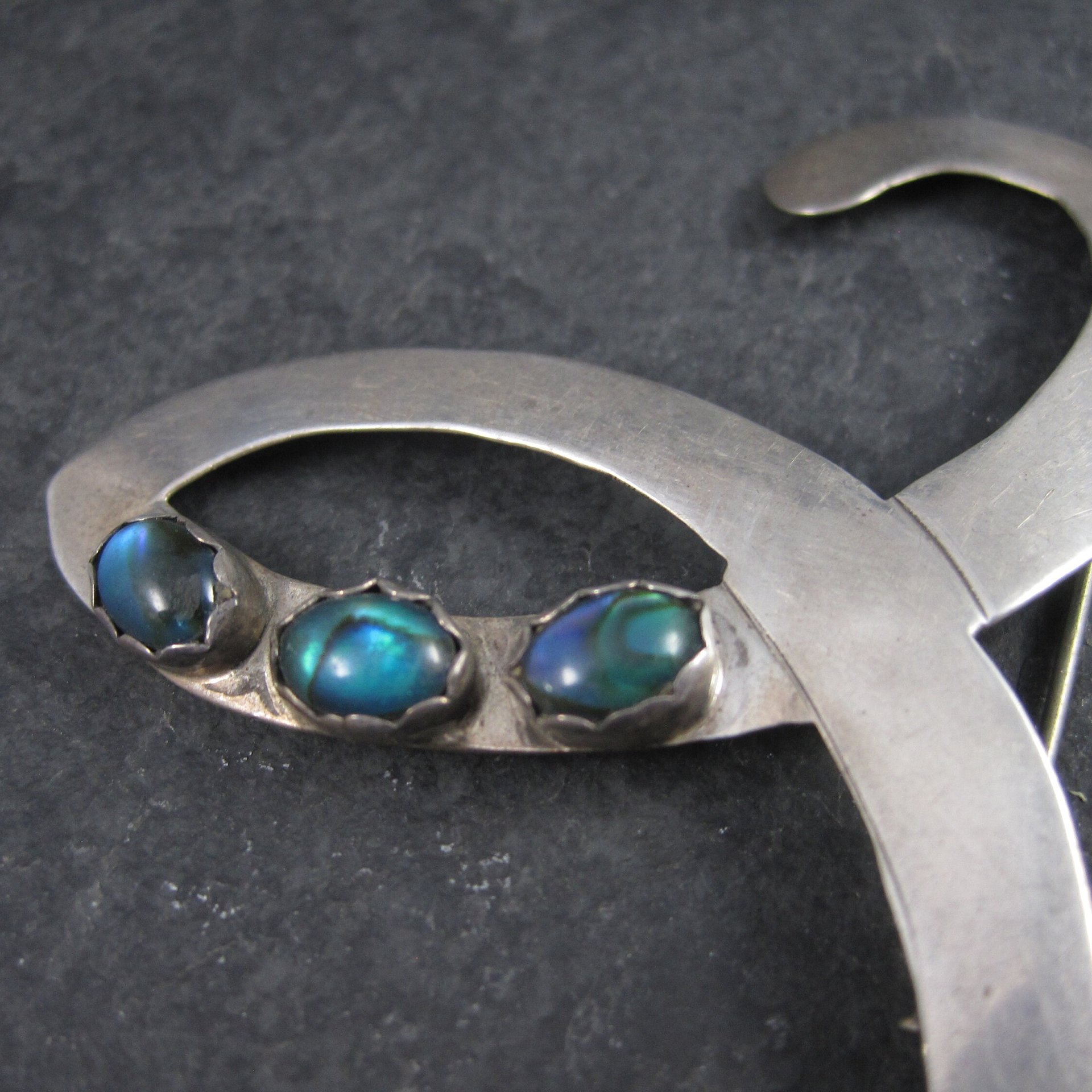 Vintage Southwestern Sterling Paua Shell Brooch